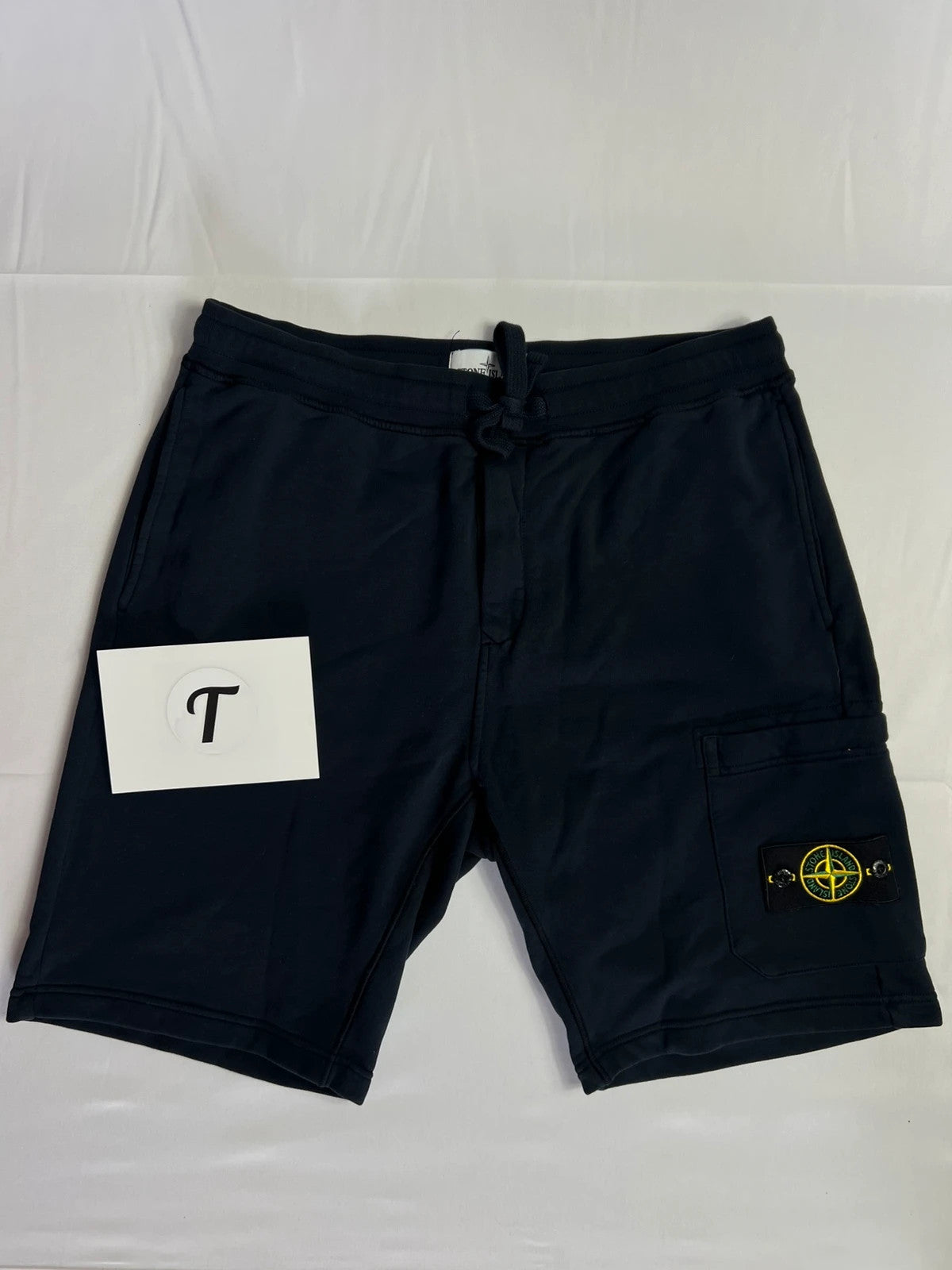 Stone Island Fleece Cargo Shorts Navy Large