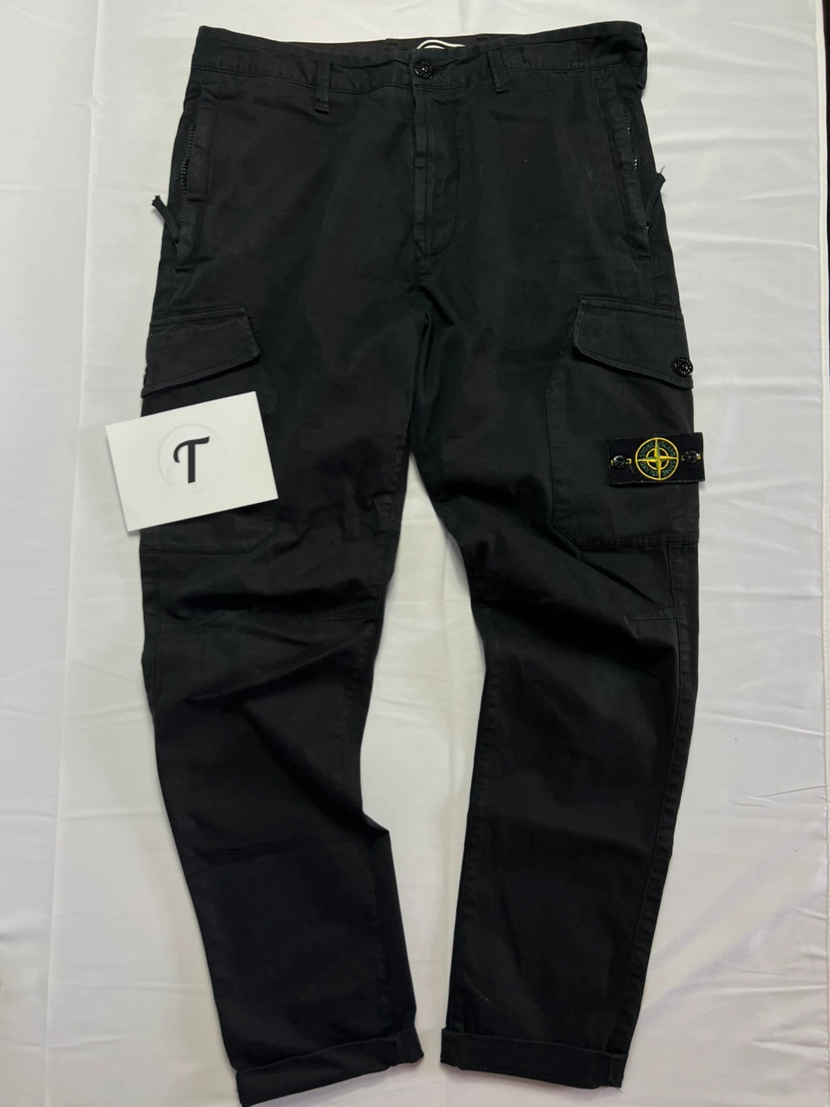 Stone Island Straight Leg Cargos Black 32' Waist