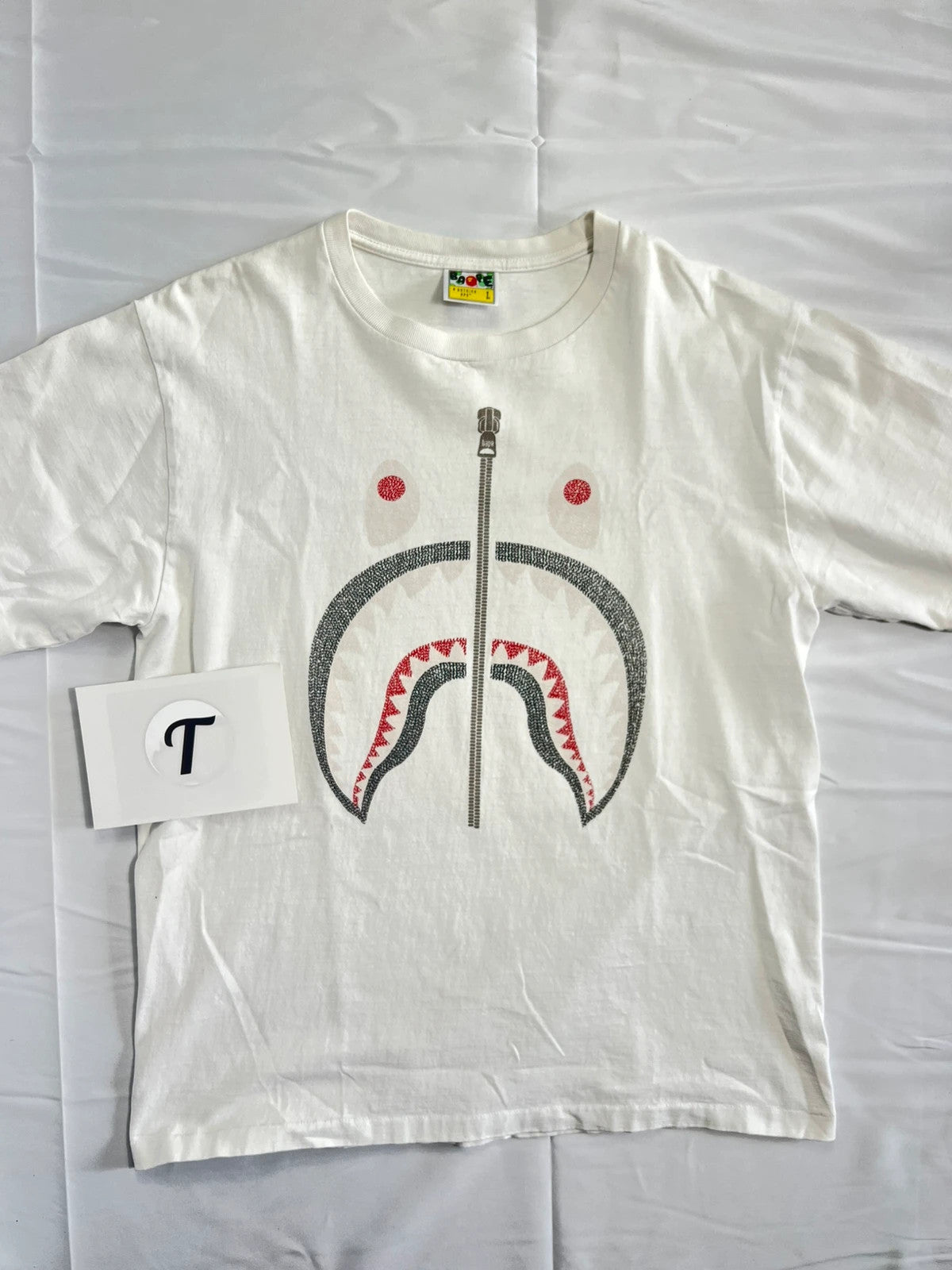 A Bathing Ape Bape Shark Stitch White Tshirt