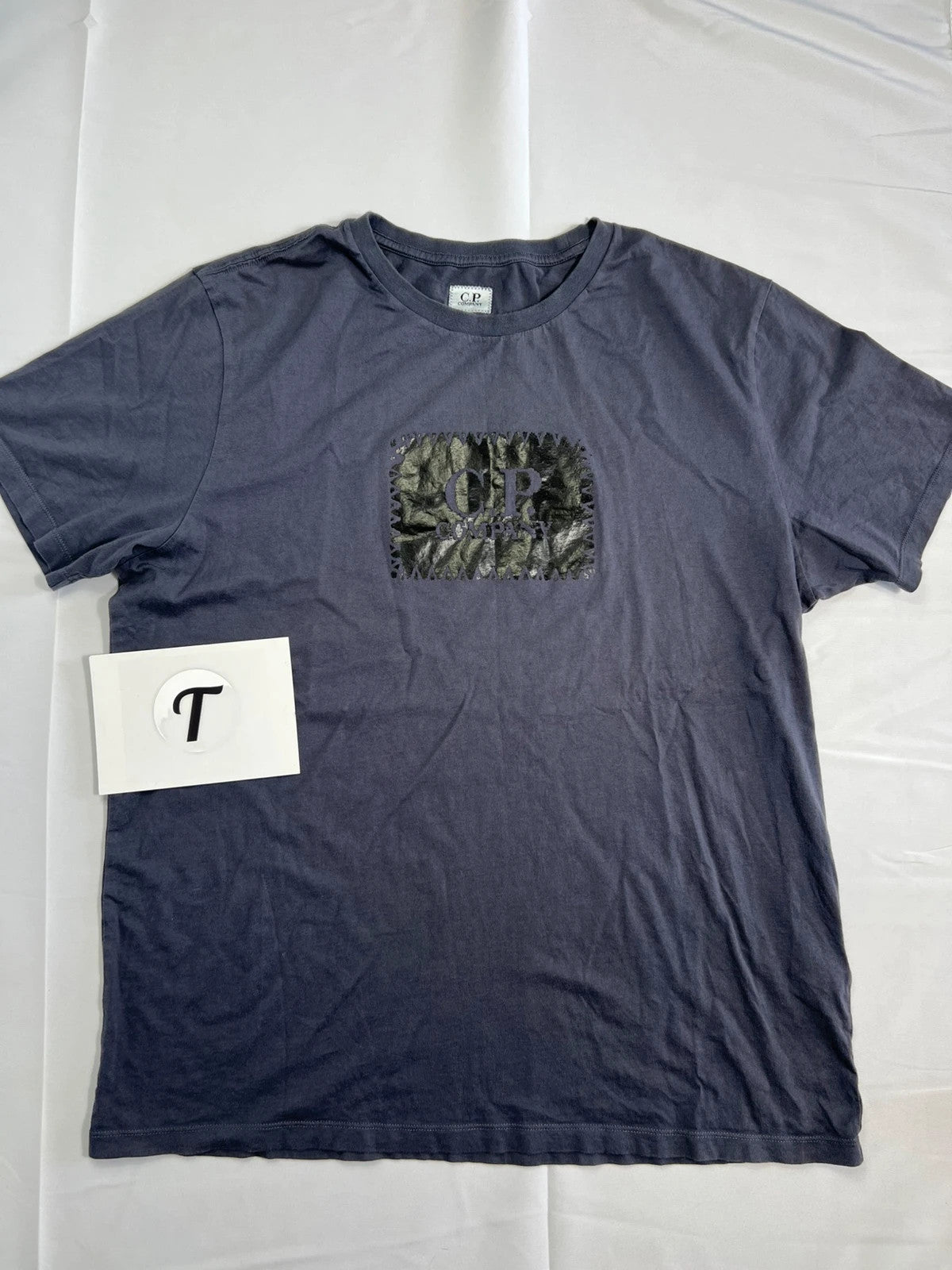CP Company Navy Wax Logo Tee