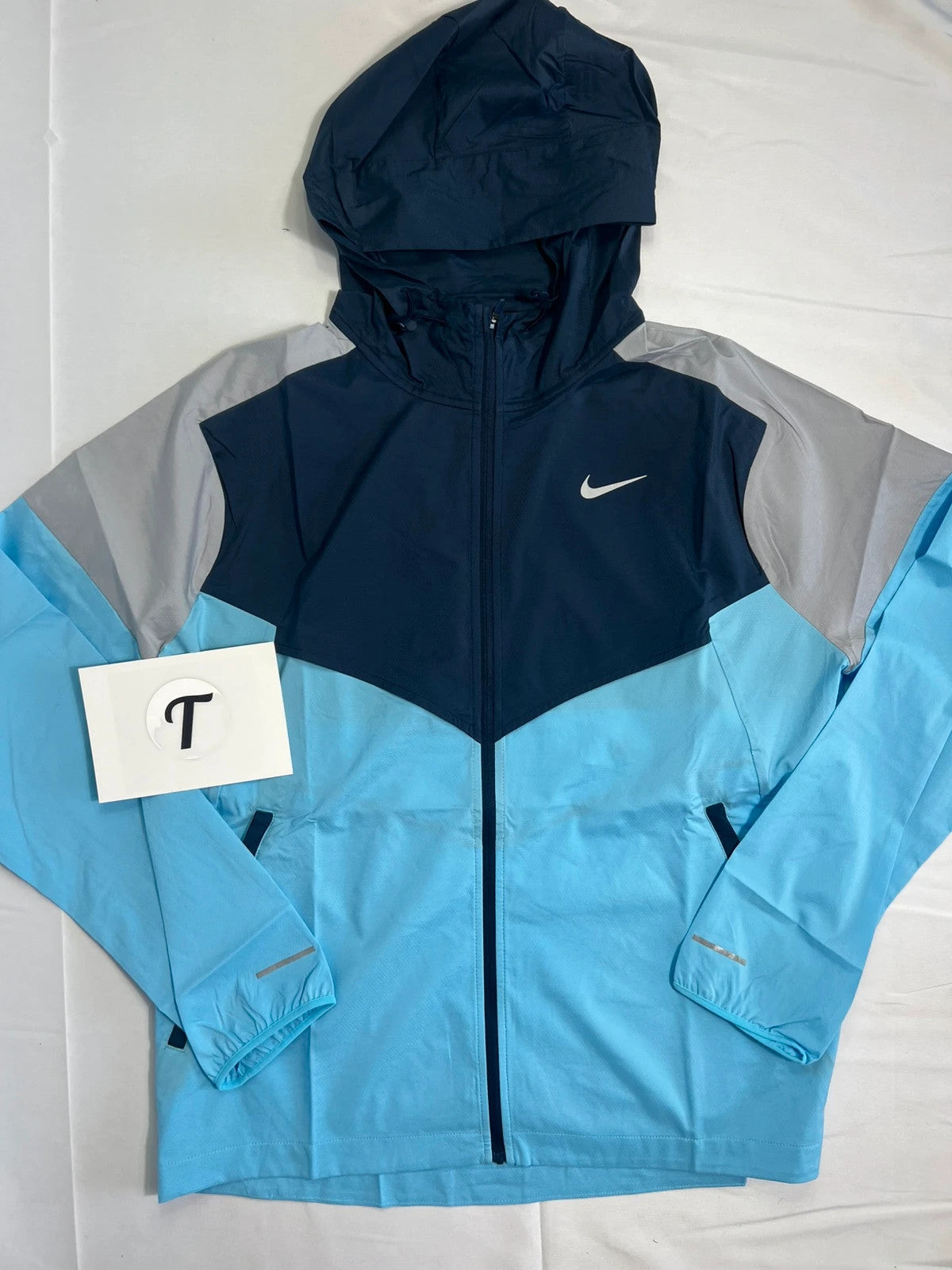 Nike Miler Repel Jacket Windbreaker Baby Blue / Navy / Grey