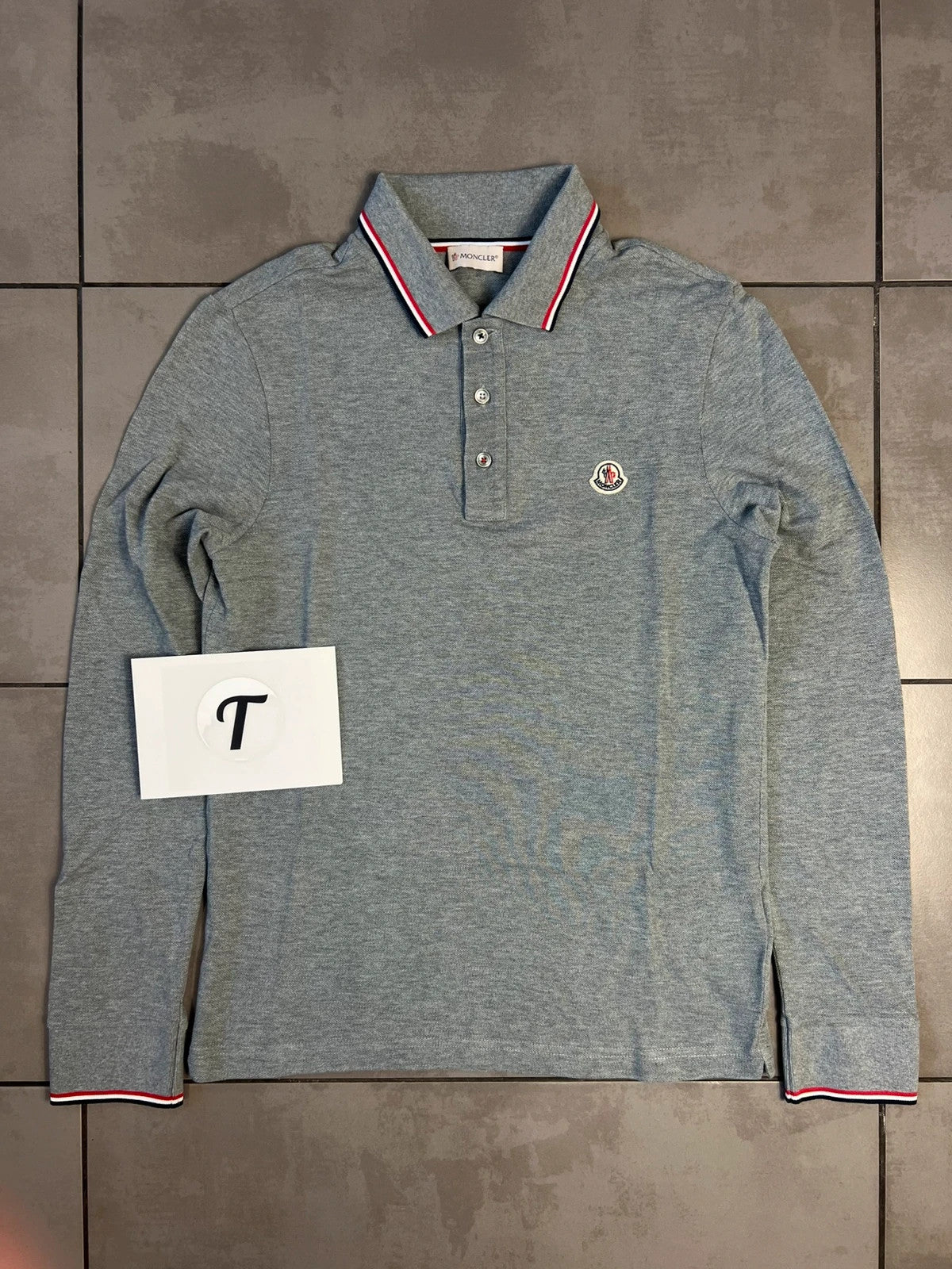 Moncler Maglia Long Sleeve Polo Shirt Grey