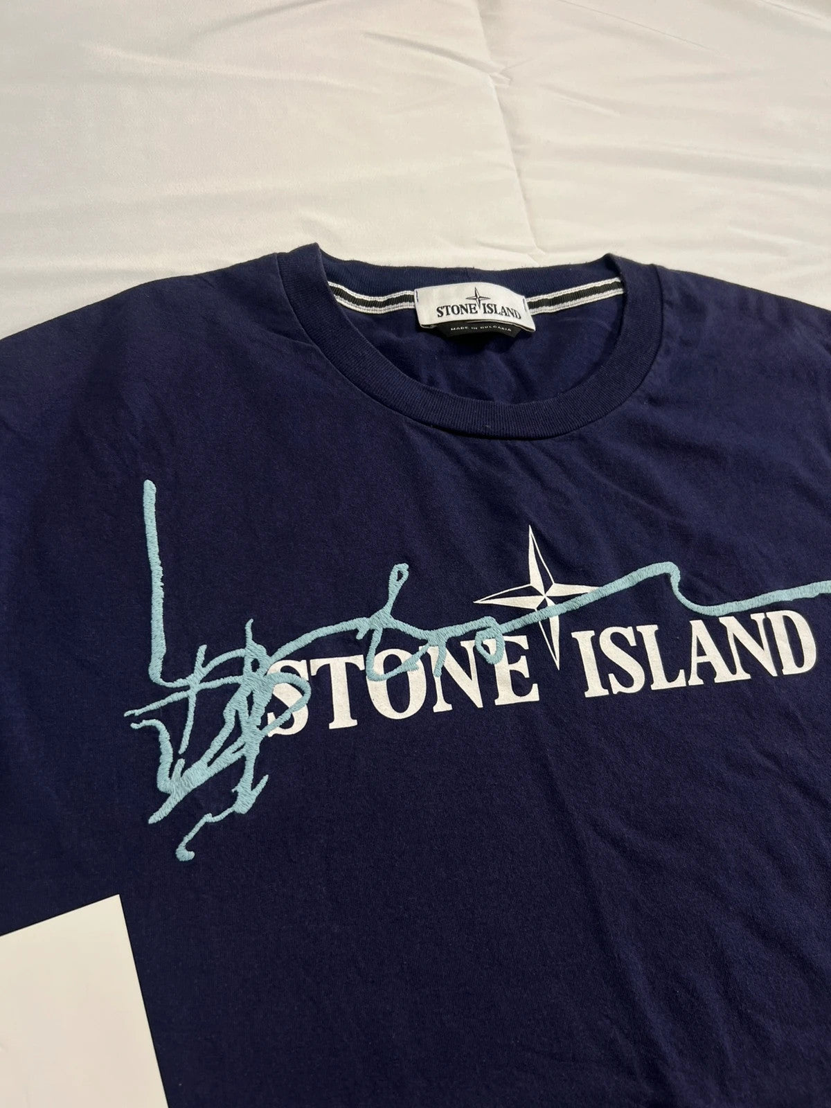 Stone Island Navy Script Tshirt XL