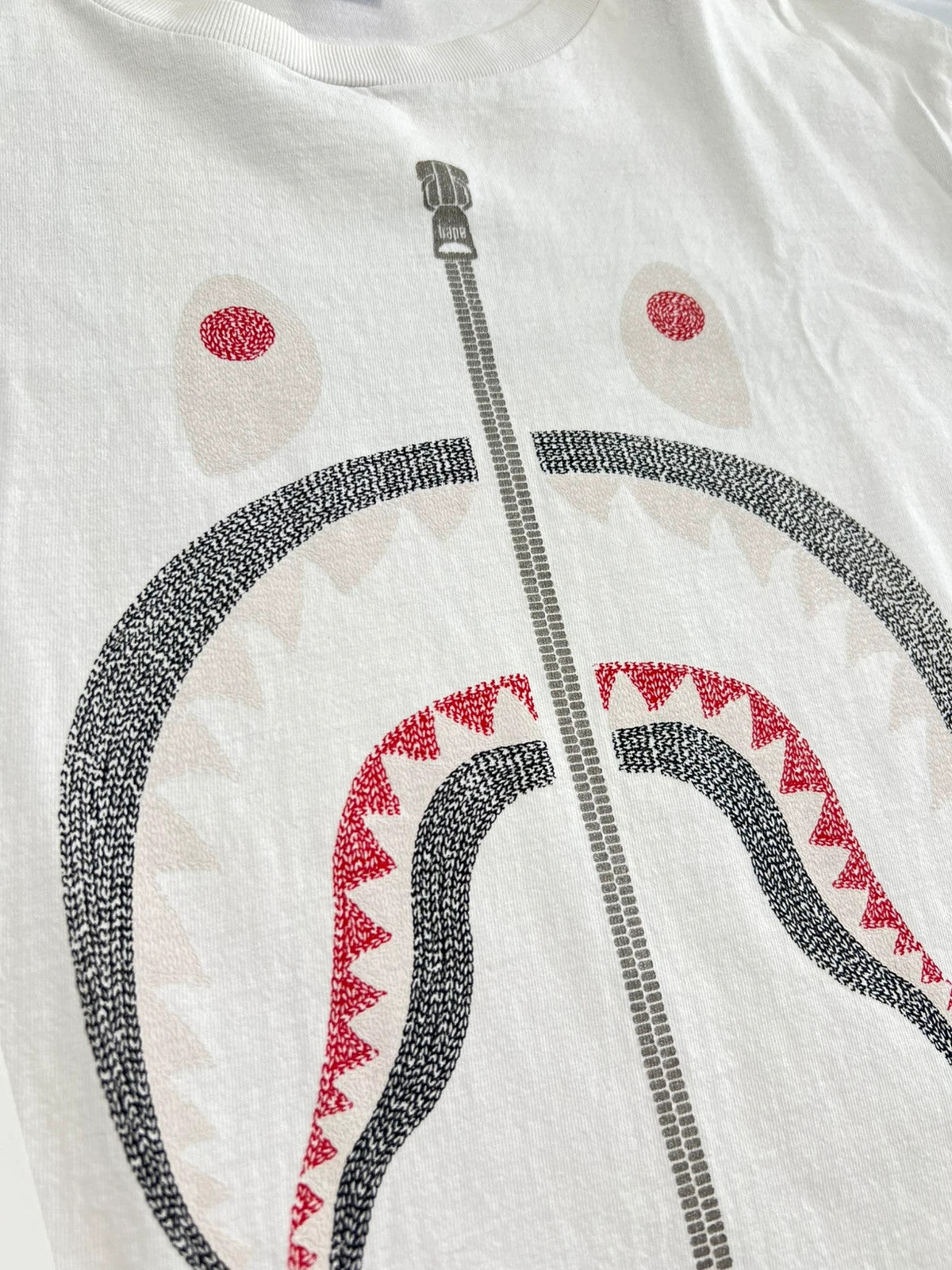 A Bathing Ape Bape Shark Stitch White Tshirt