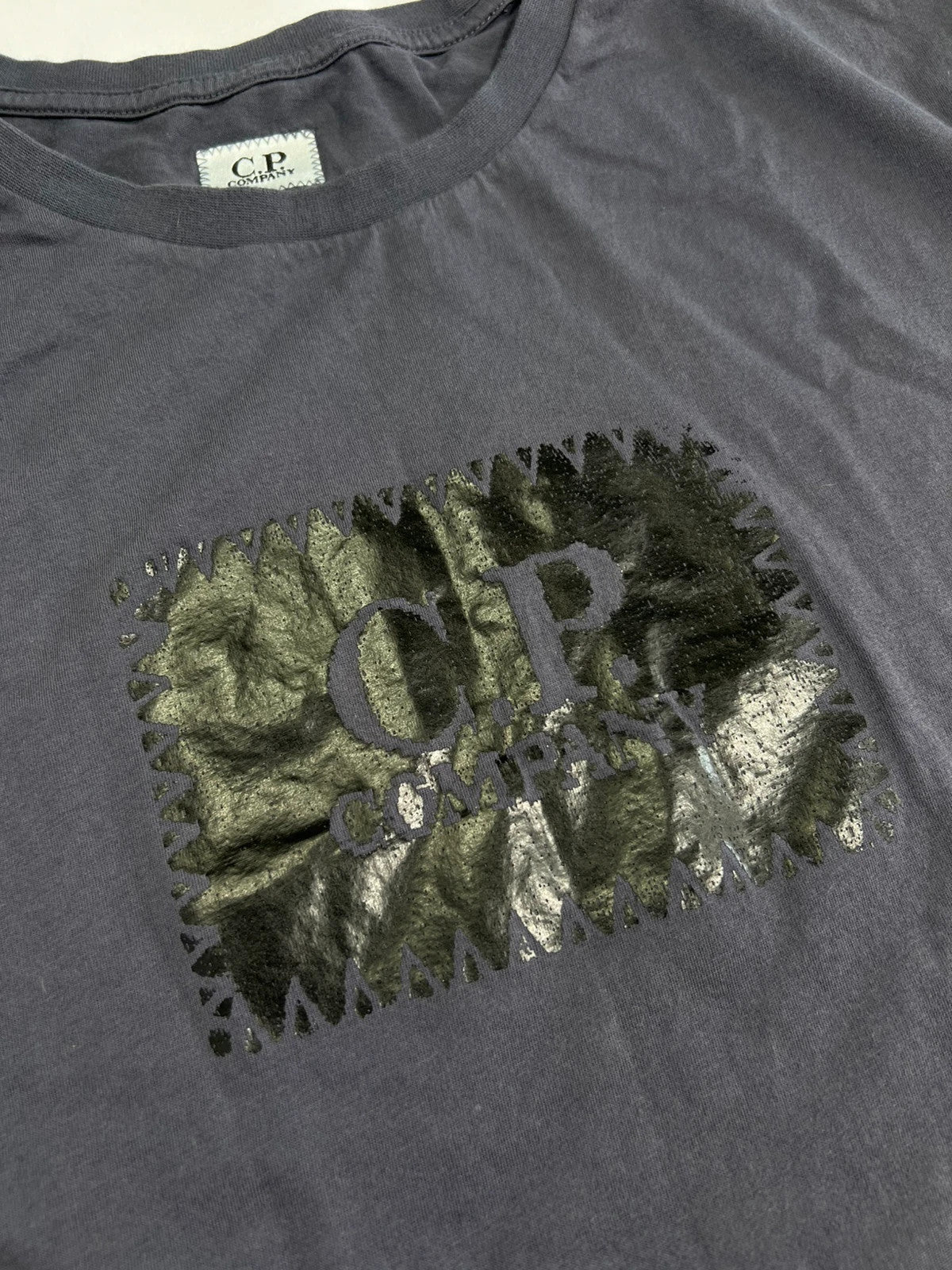 CP Company Navy Wax Logo Tee