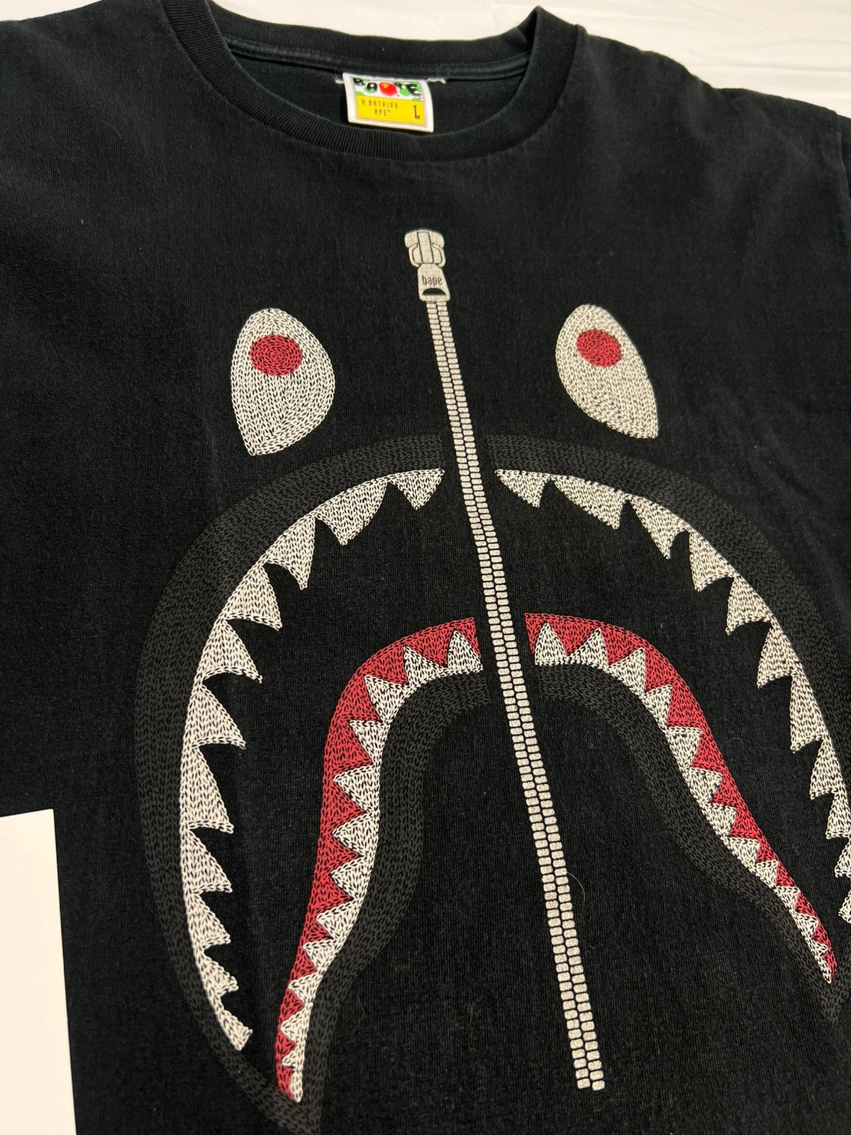 A Bathing Ape Bape Shark Stitch Tshirt Black