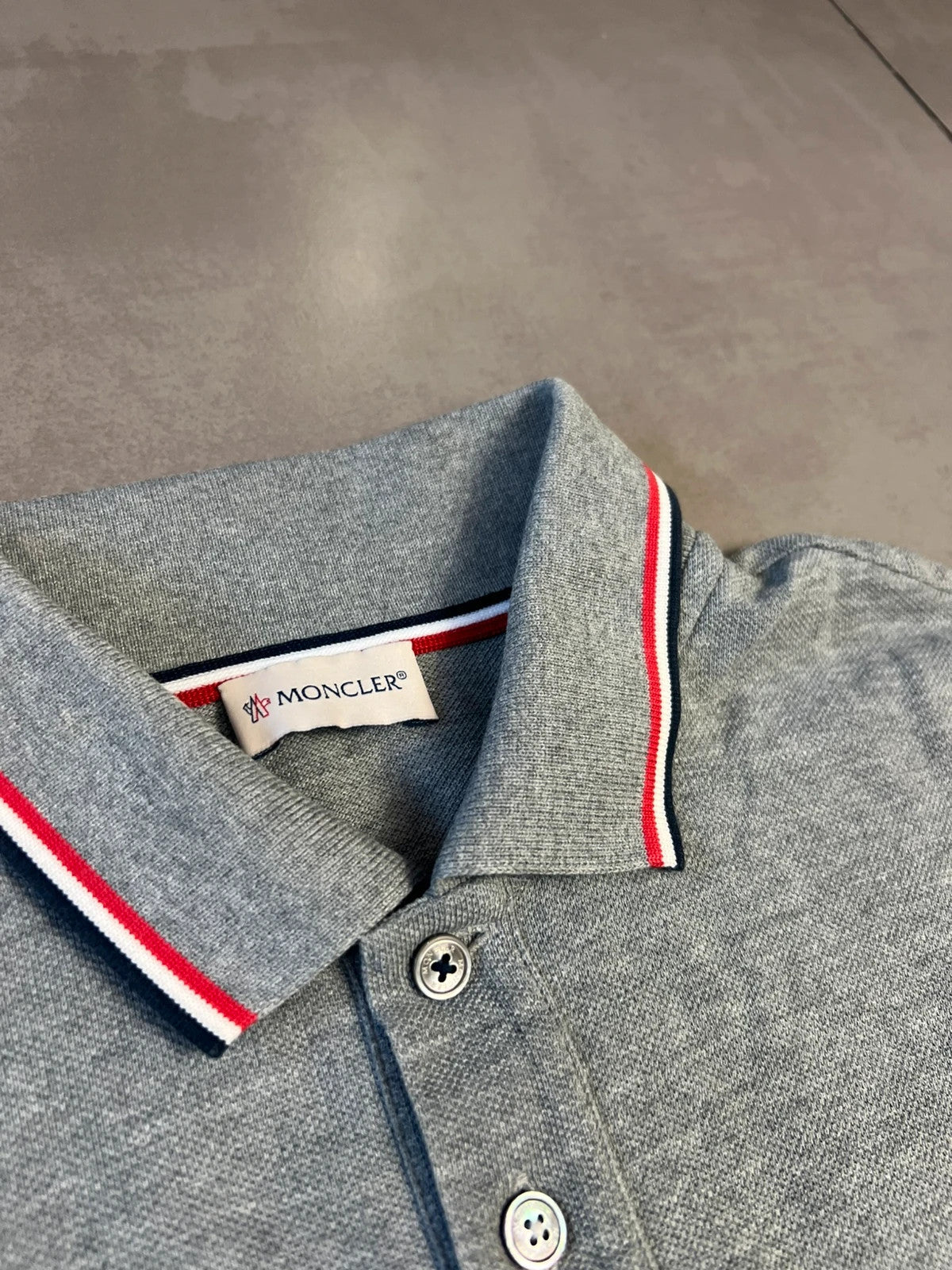 Moncler Maglia Long Sleeve Polo Shirt Grey