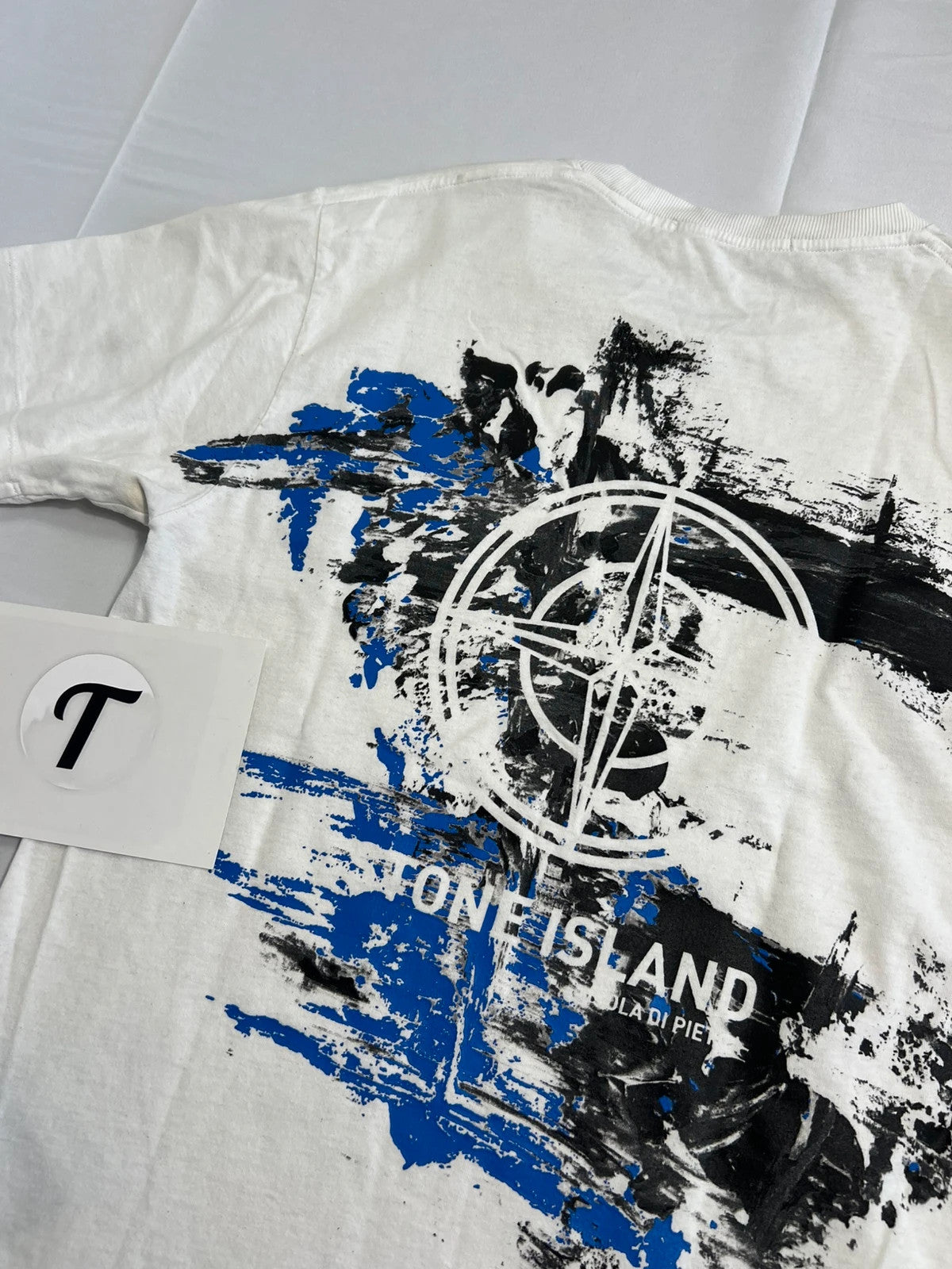 Stone Island Isola Di Pietra Paint Splatter Tshirt White