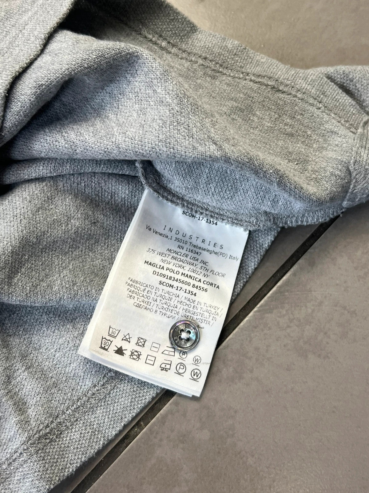 Moncler Pique Maglia Polo Shirt Grey