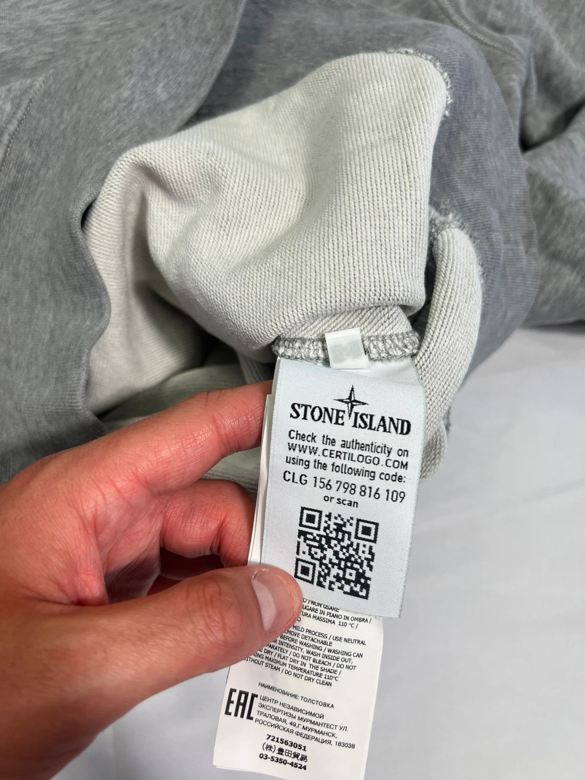 Stone Island Marl Grey Pullover Sweatshirt