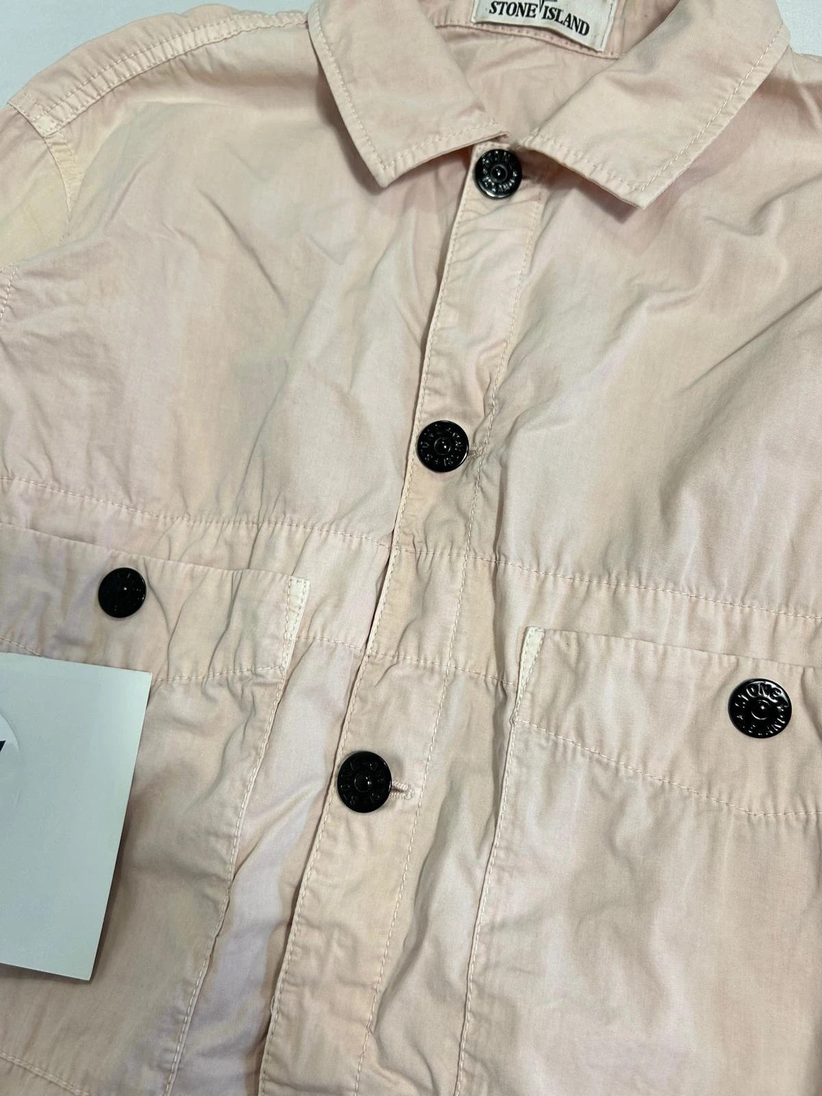 Stone Island Button Up Overshirt Coral Light Pink