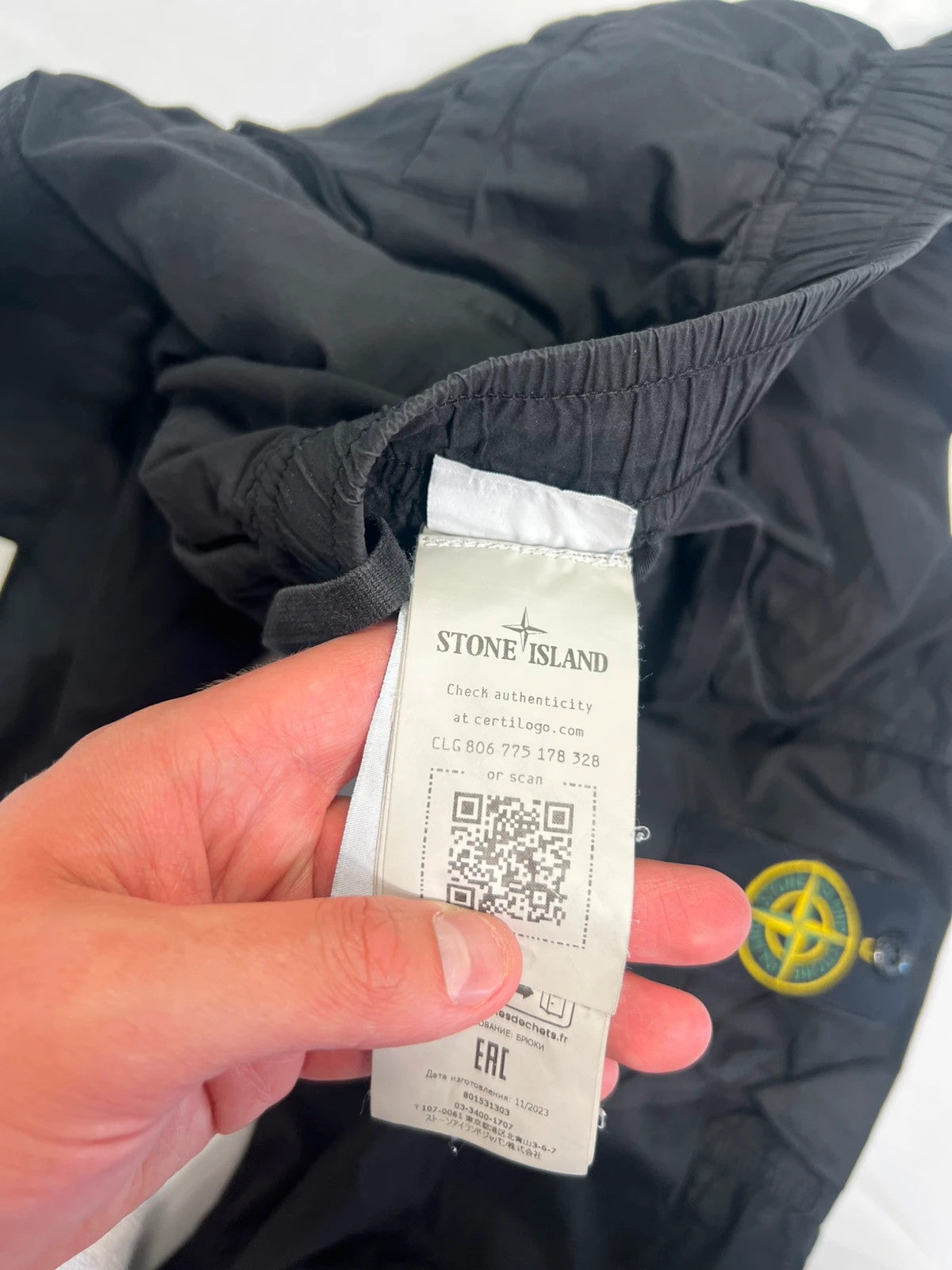 Stone Island Black RE-T Cargo Trouser Pants 30W