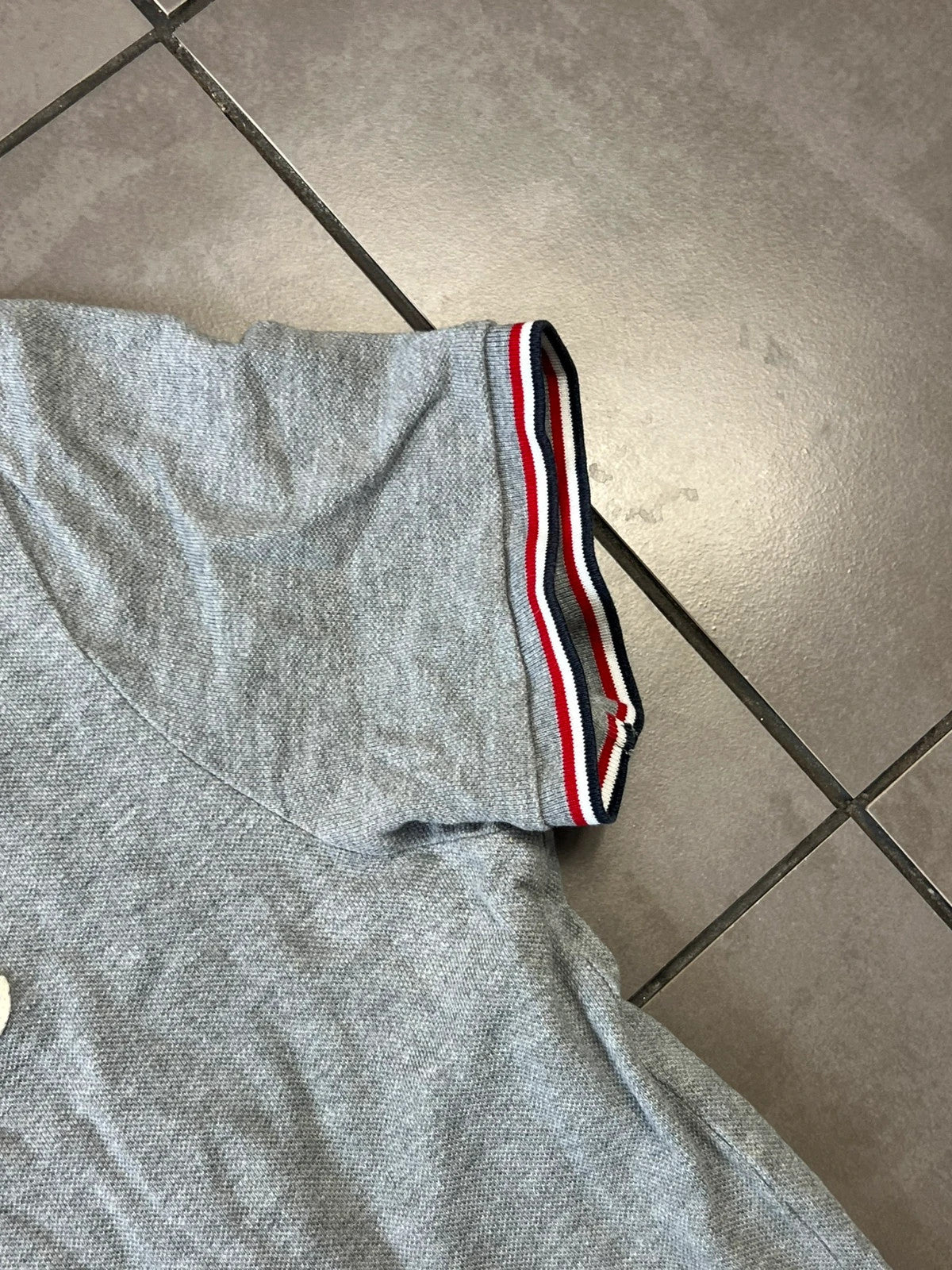 Moncler Pique Maglia Polo Shirt Grey