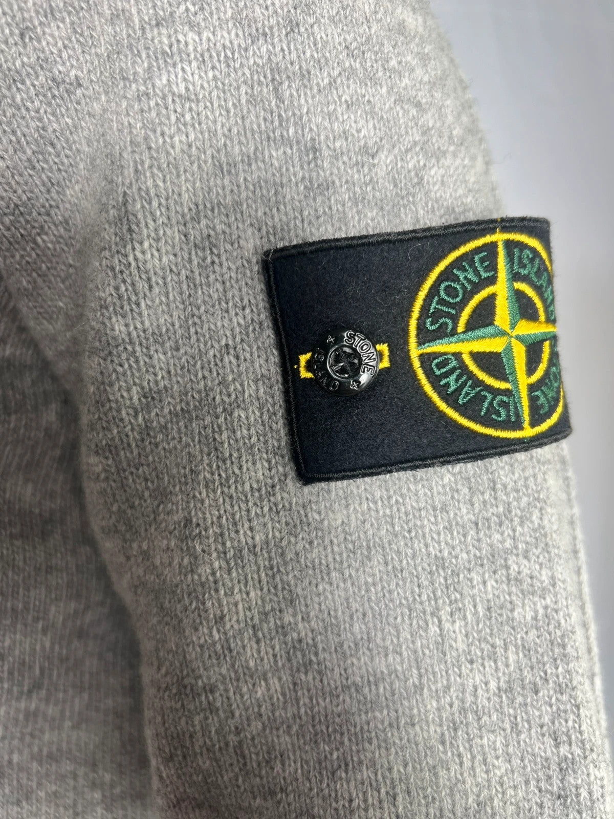 Stone Island 1/4 Zip Quarter Zip Wool Grey