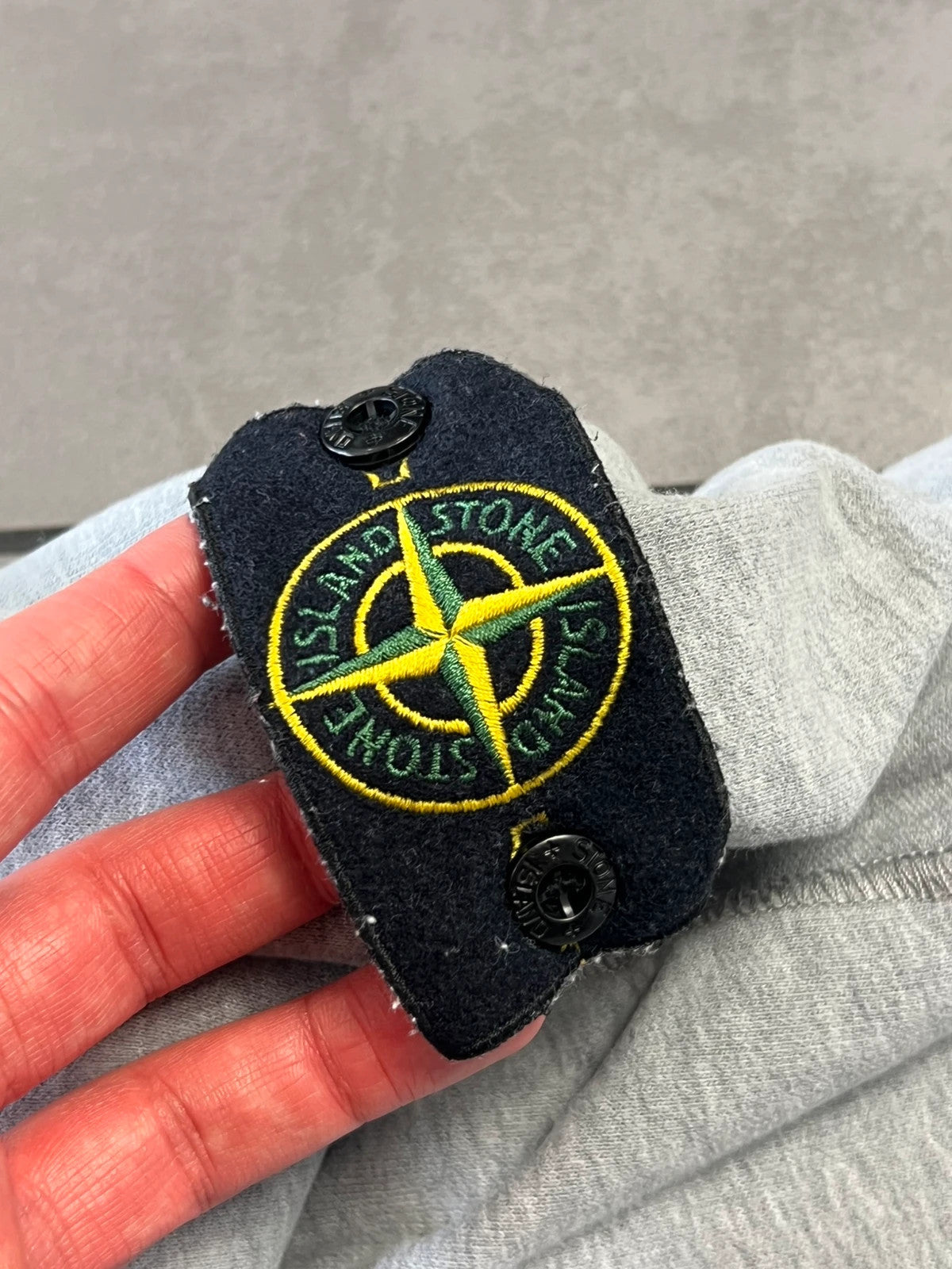 Stone Island Zip Up Grey Hoodie