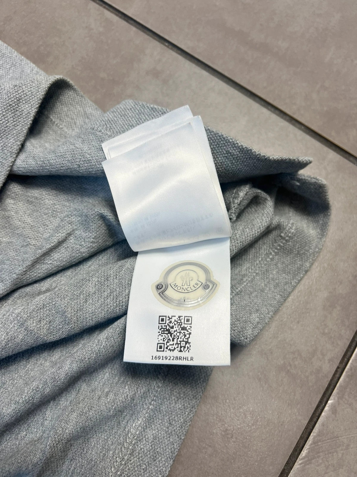 Moncler Maglia Polo Shirt Big Badge Grey