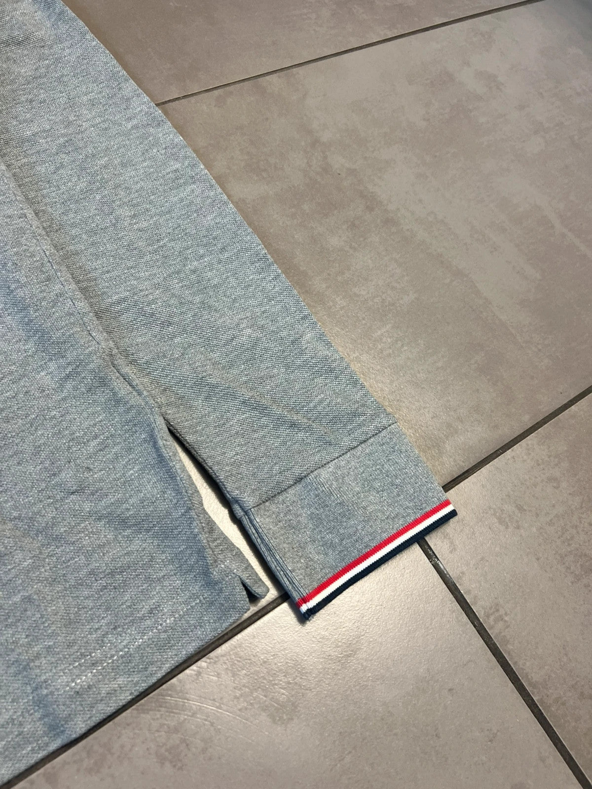 Moncler Maglia Long Sleeve Polo Shirt Grey