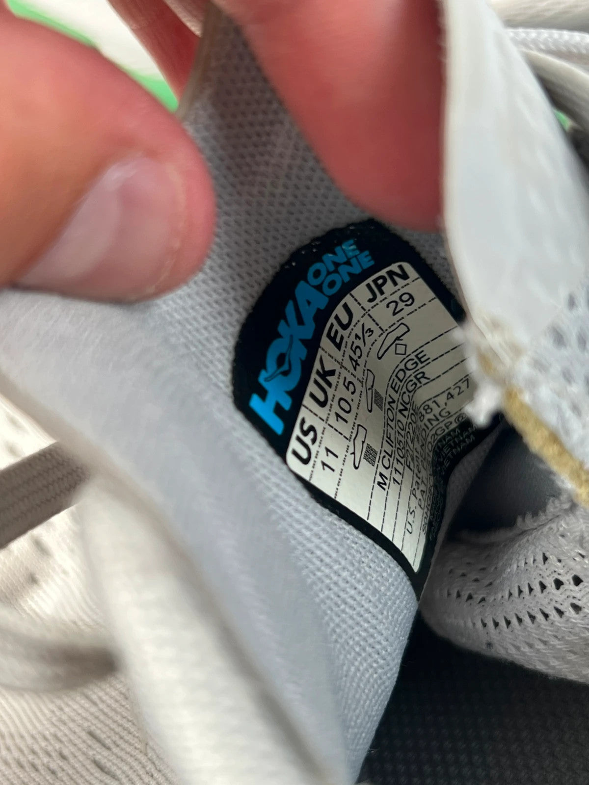 Hoka Clifton One Edge Baby Blue / White / Green UK10.5