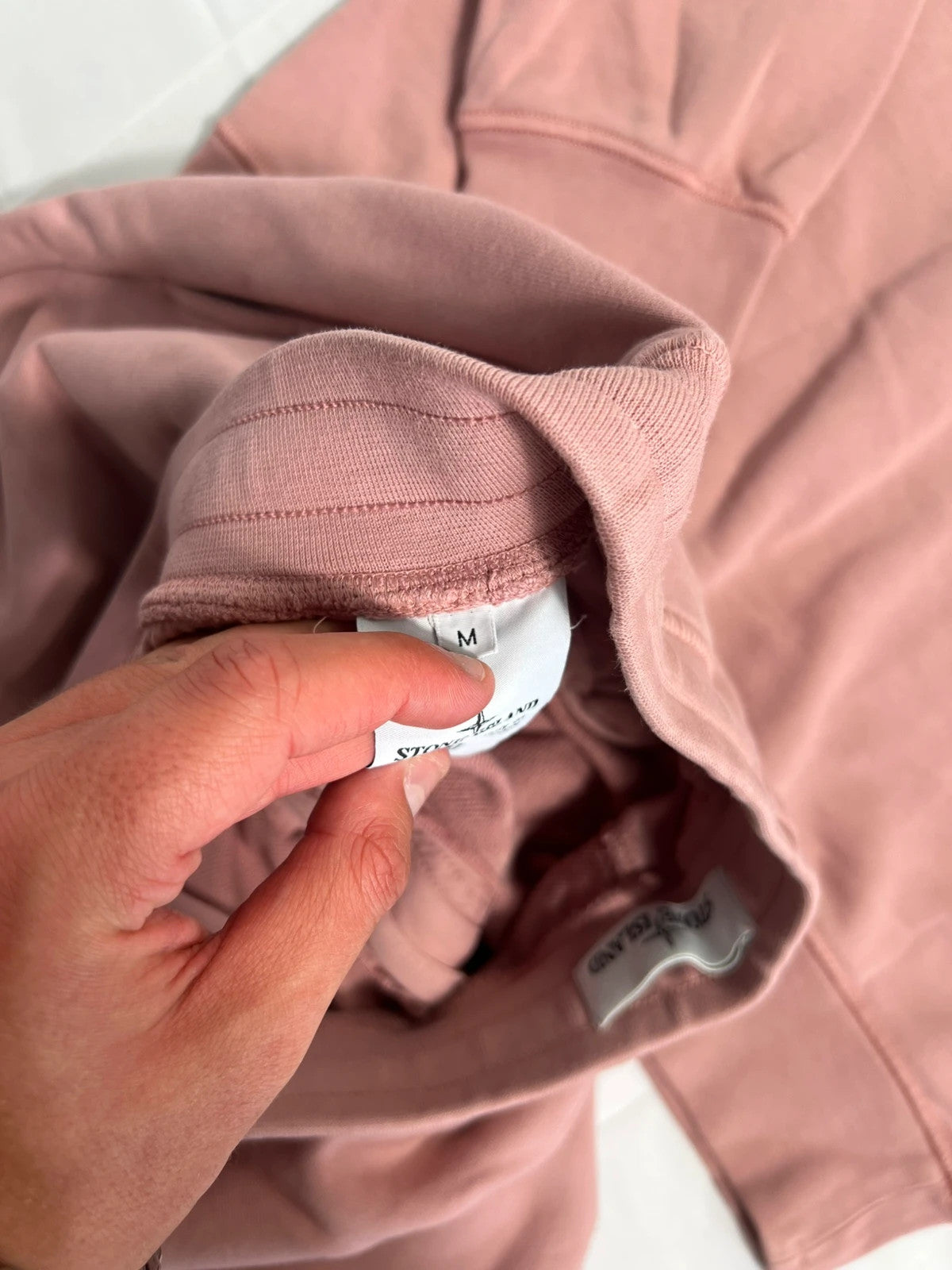 Stone Island Salmon / Rose Pink Fleece Sweatshirt & Short Set