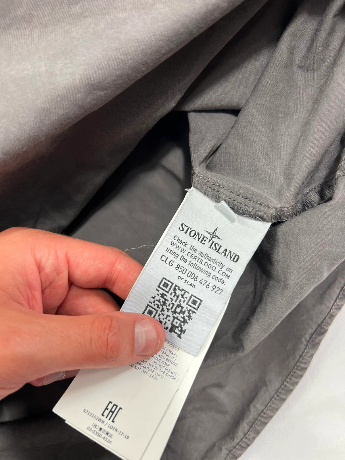Stone Island Light Grey Dyed Overshirt Jacket