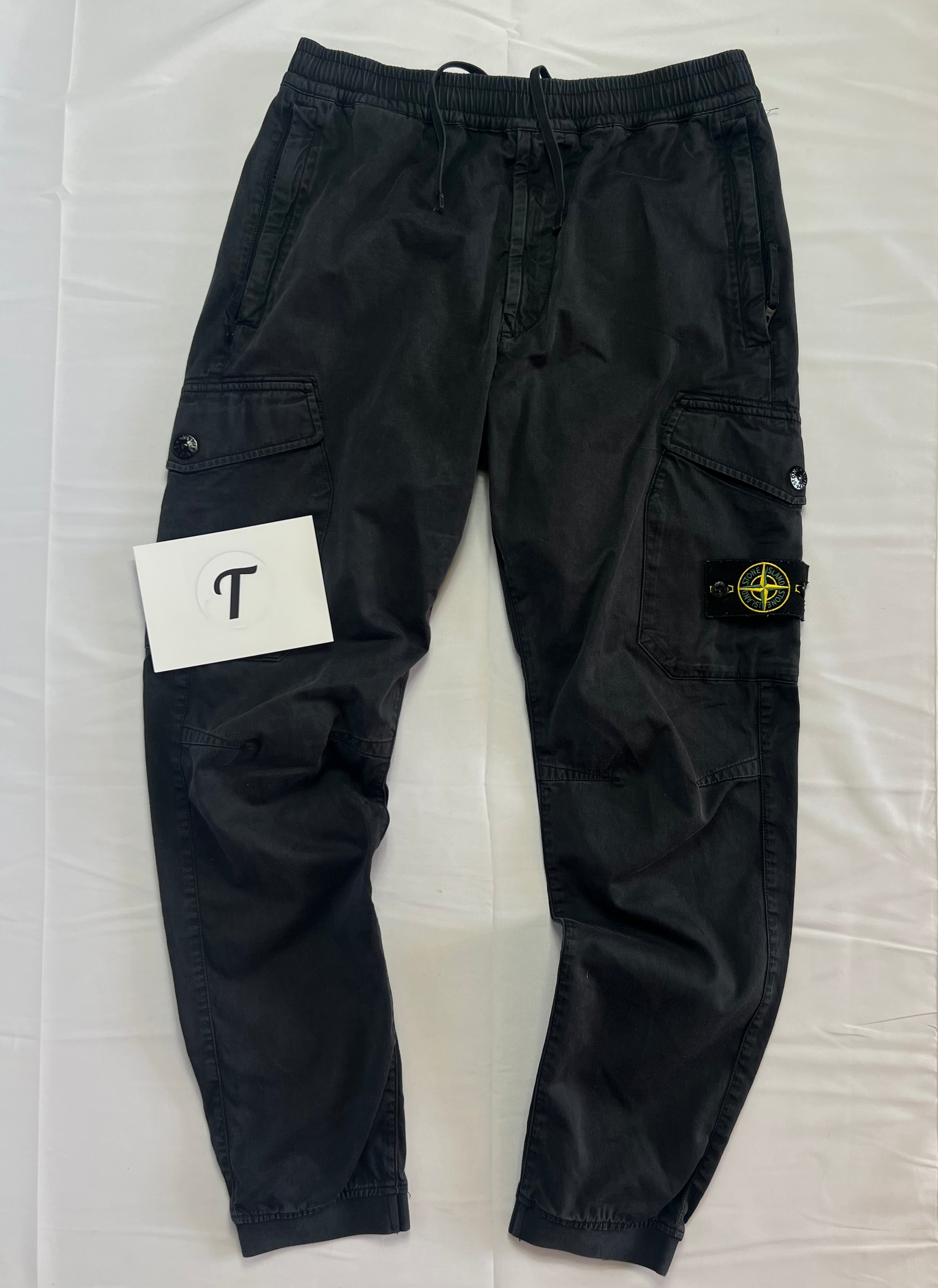Stone Island Cargo Trousers Slim Style 32 Waist Black