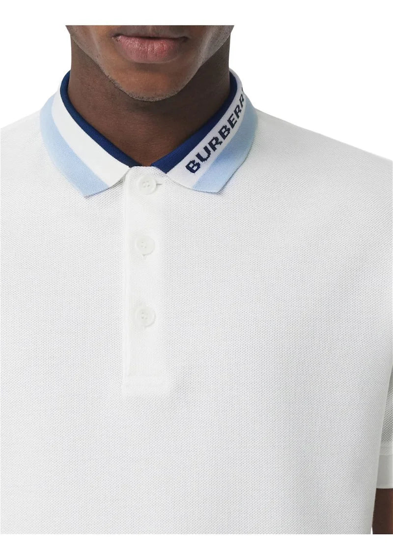 Burberry Blue Collar Logo Polo Shirt