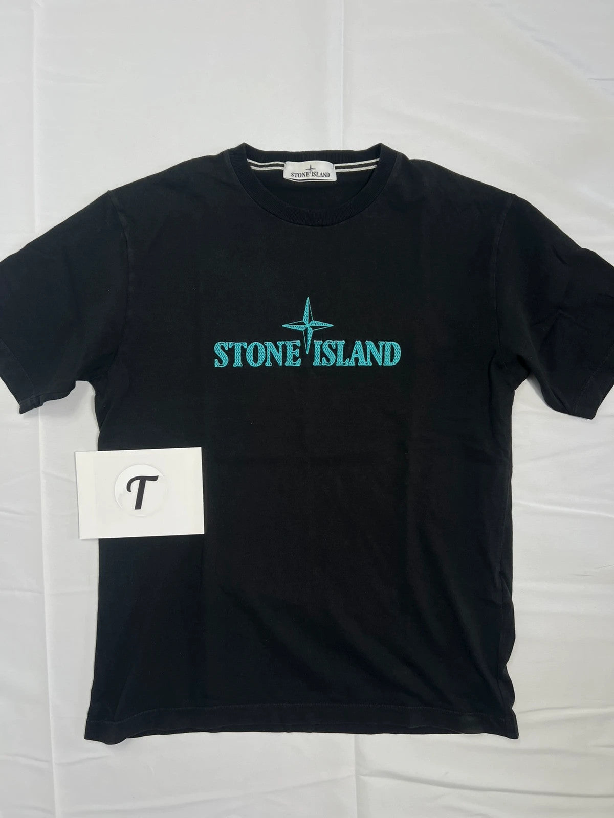 Stone Island Black Script Compass Logo Tshirt