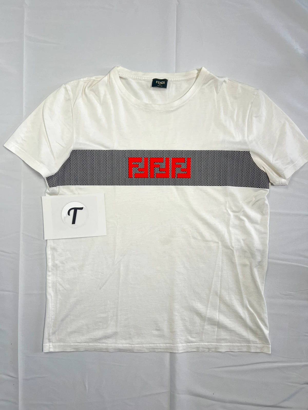 Fendi FF Roma Stripe Tshirt White