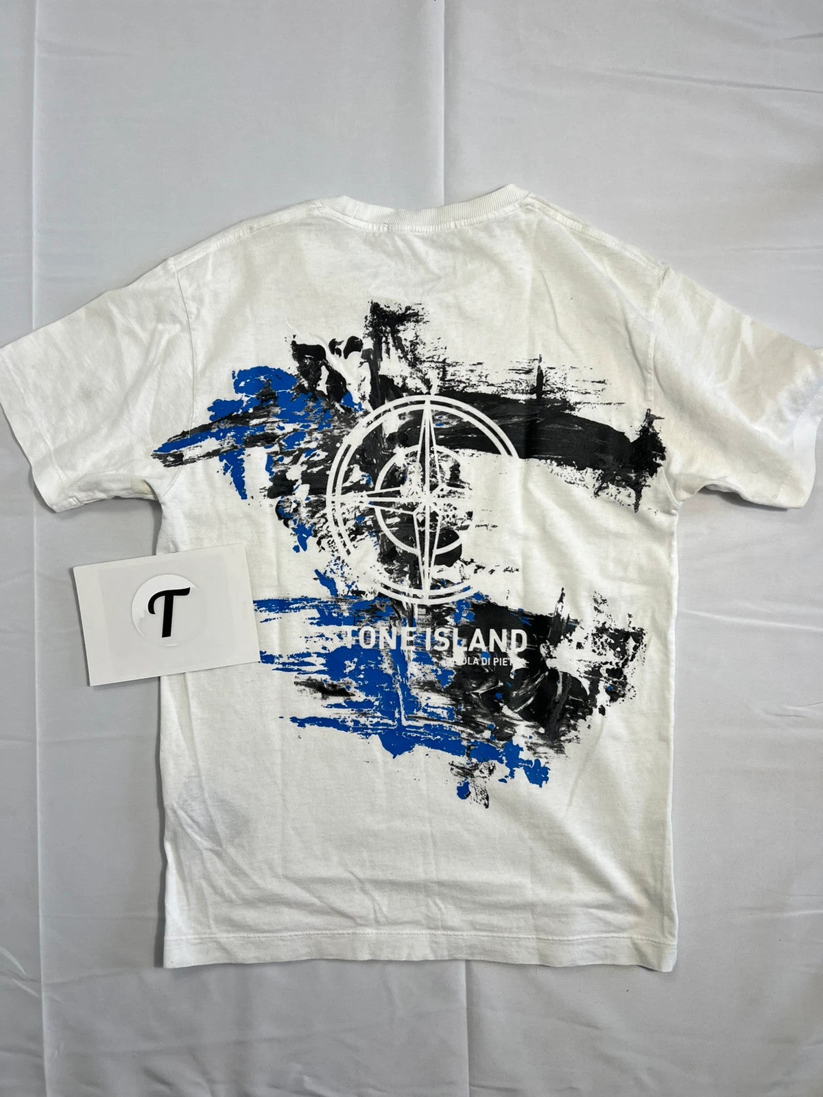 Stone Island Isola Di Pietra Paint Splatter Tshirt White