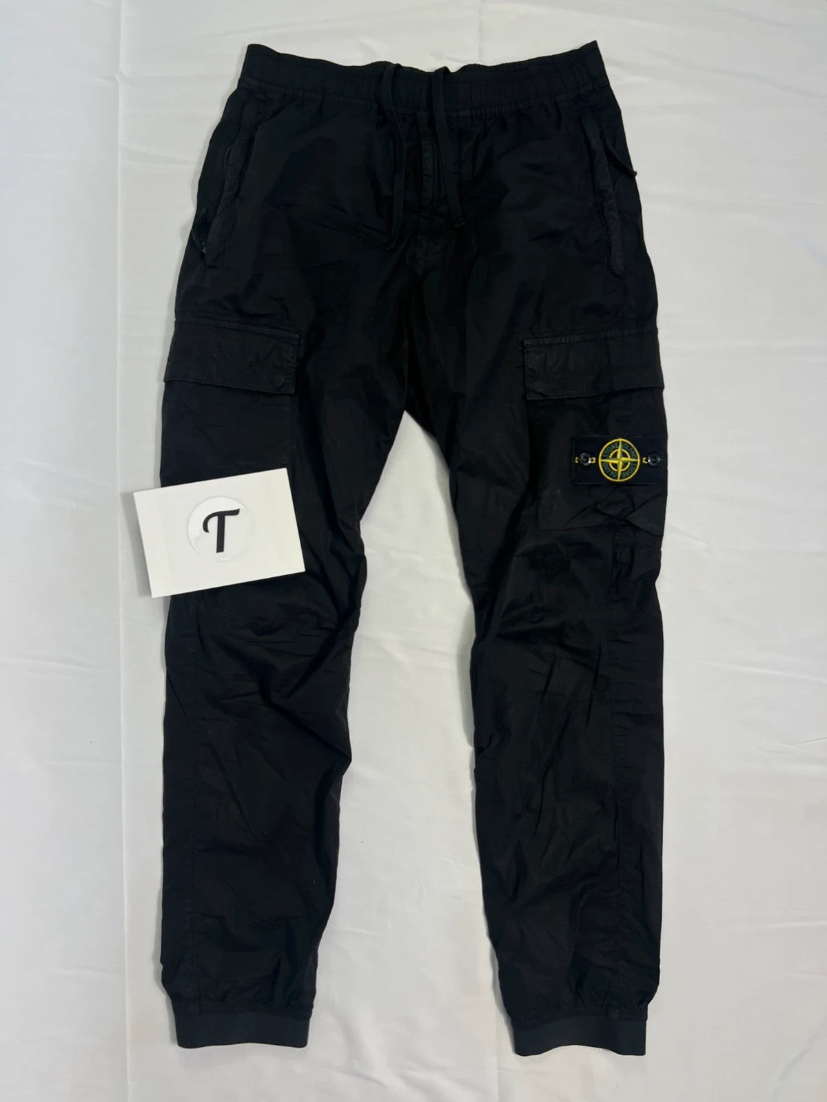 Stone Island Black RE-T Cargo Trouser Pants 30W