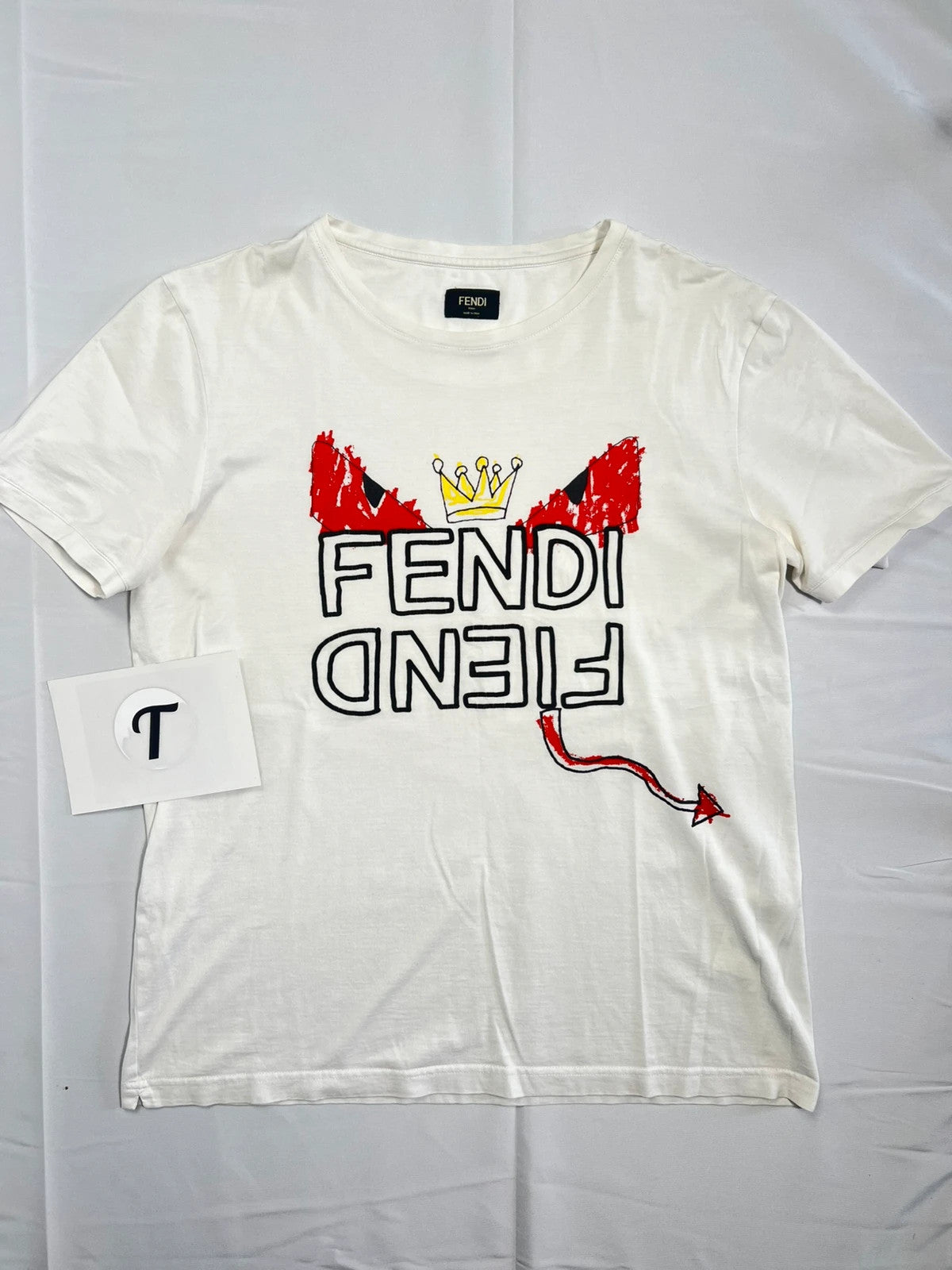 Fendi Crown Monster Bug Eye T-shirt White