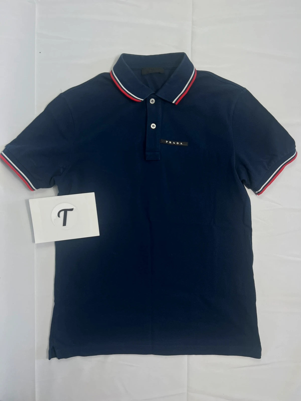 Prada Pique Polo Navy