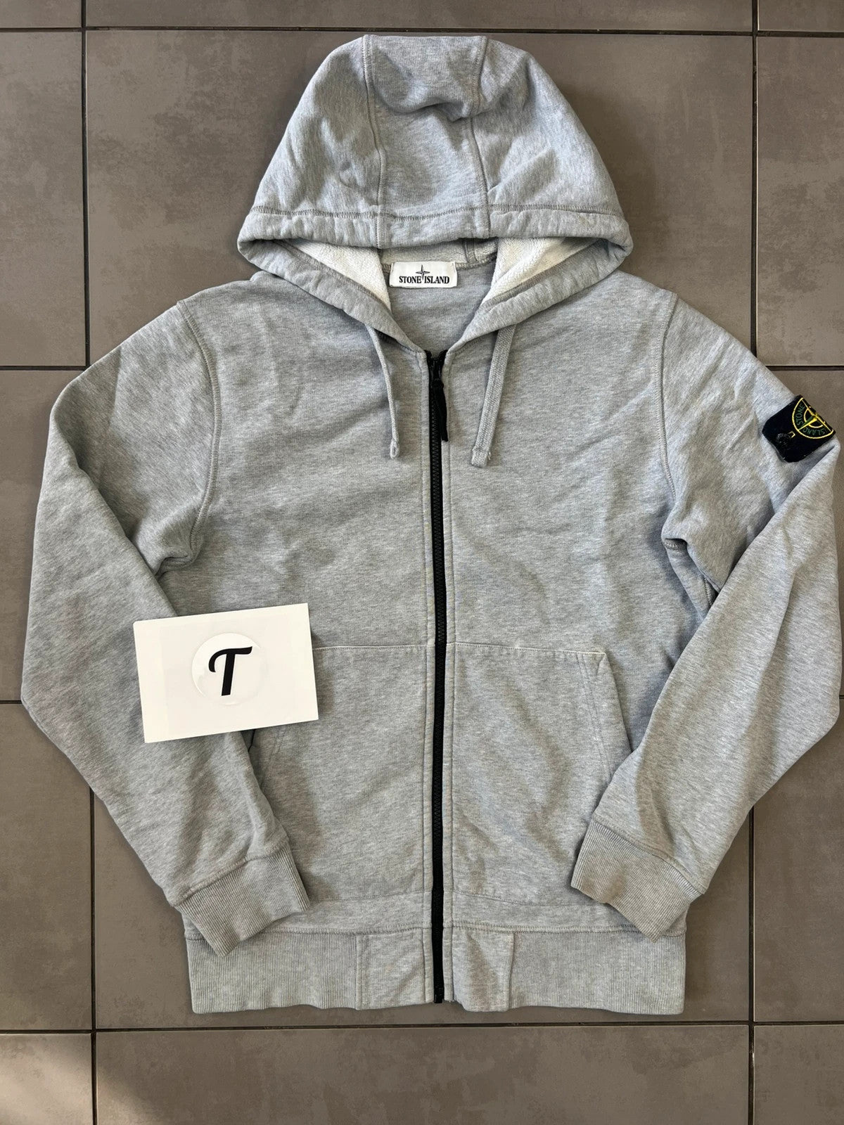 Stone Island Zip Up Grey Hoodie