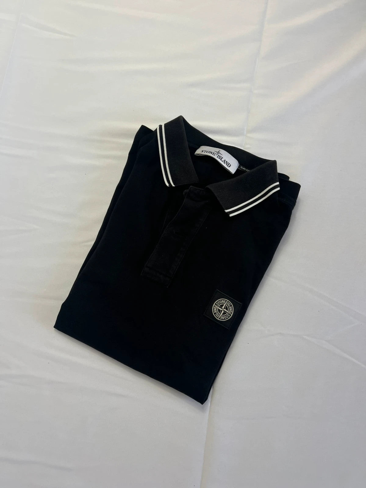 Stone Island Compass Logo Polo Shirt Black