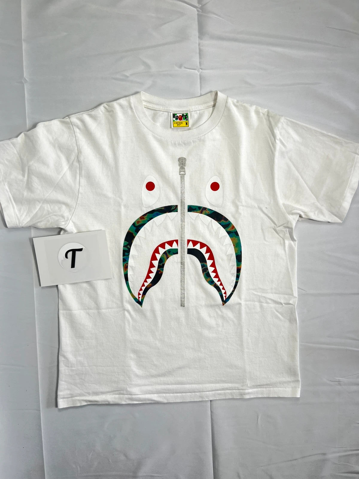 A Bathing Ape Bape Shark Camo / White Tshirt