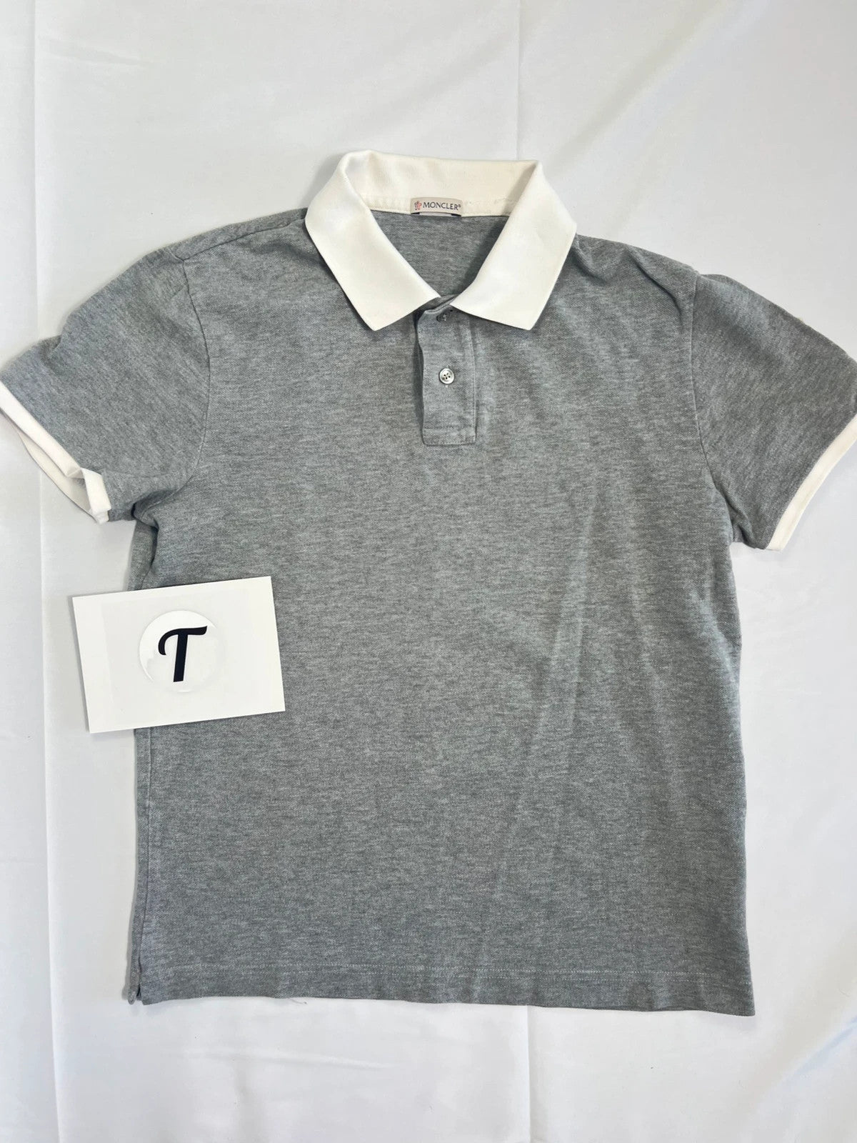 Moncler Maglia Corta Polo Shirt White / Grey