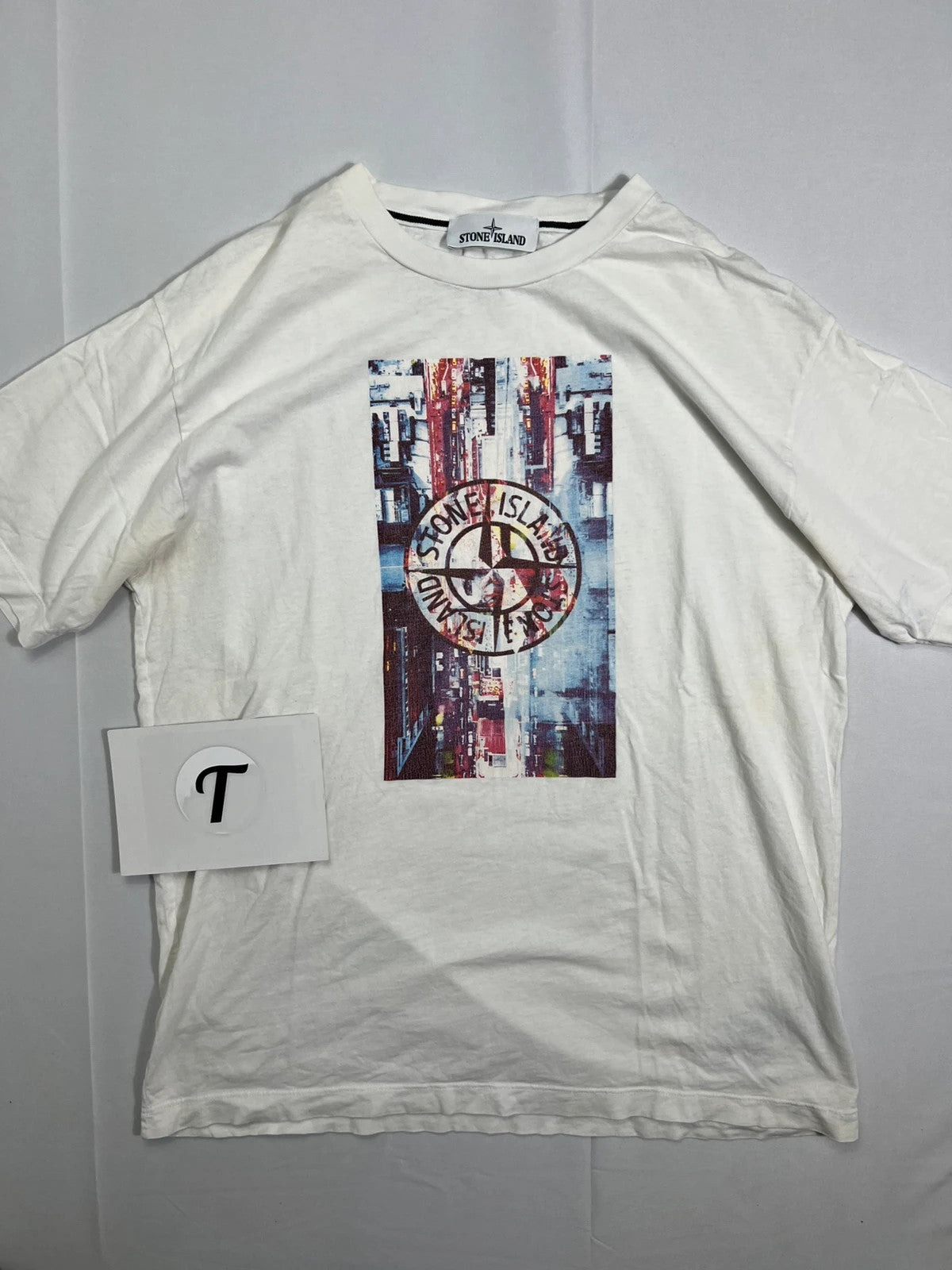 Stone Island Glitch City Tshirt White