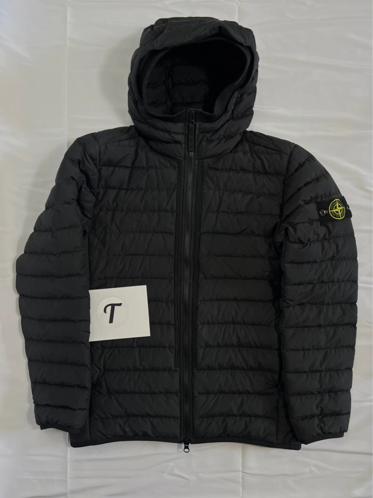 Stone Island O-Cotton R-Nylon Tela Puffer Jacket Black Mens
