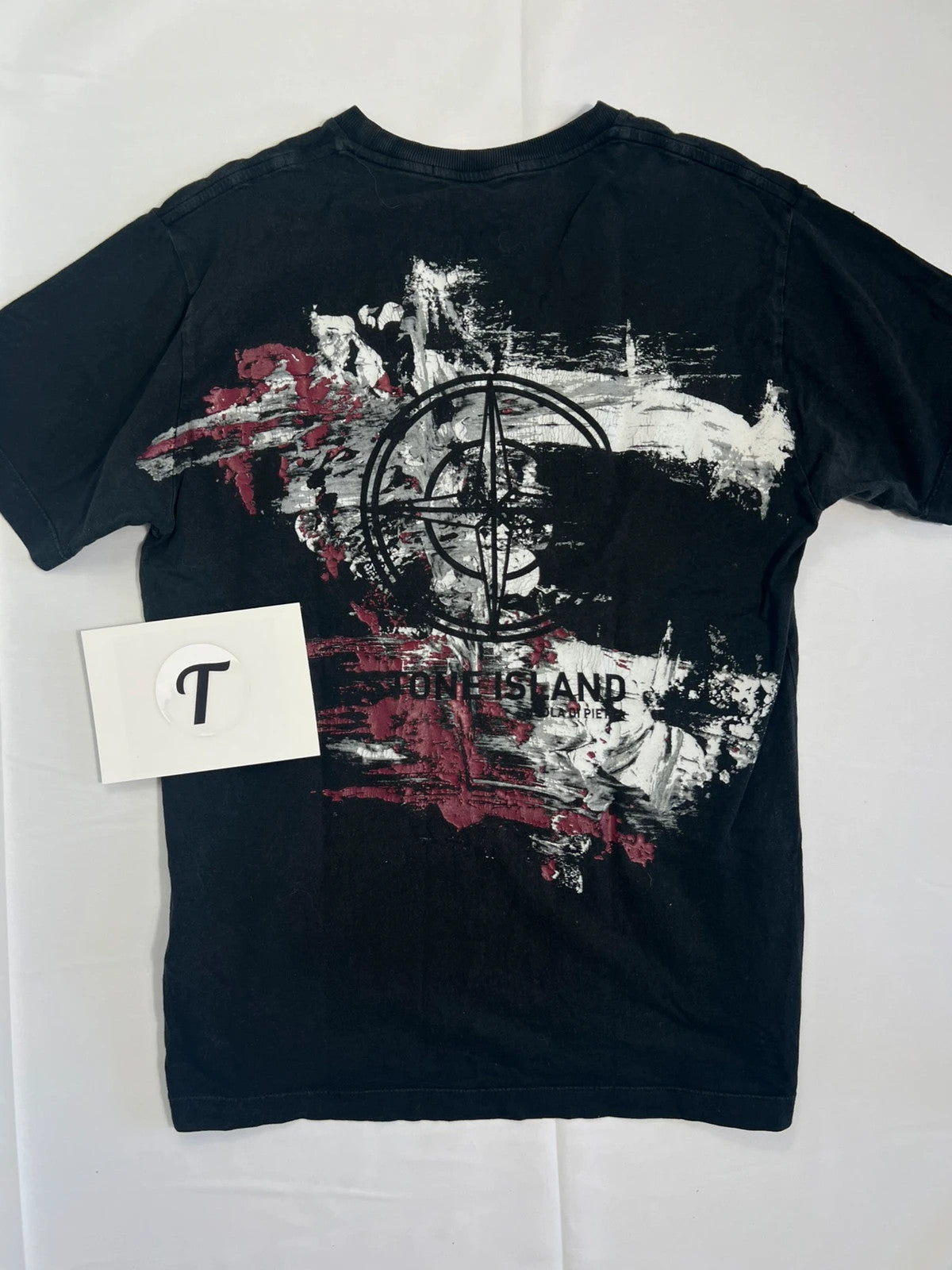 Stone Island Isola Di Pietra Paint Splatter Tshirt Black