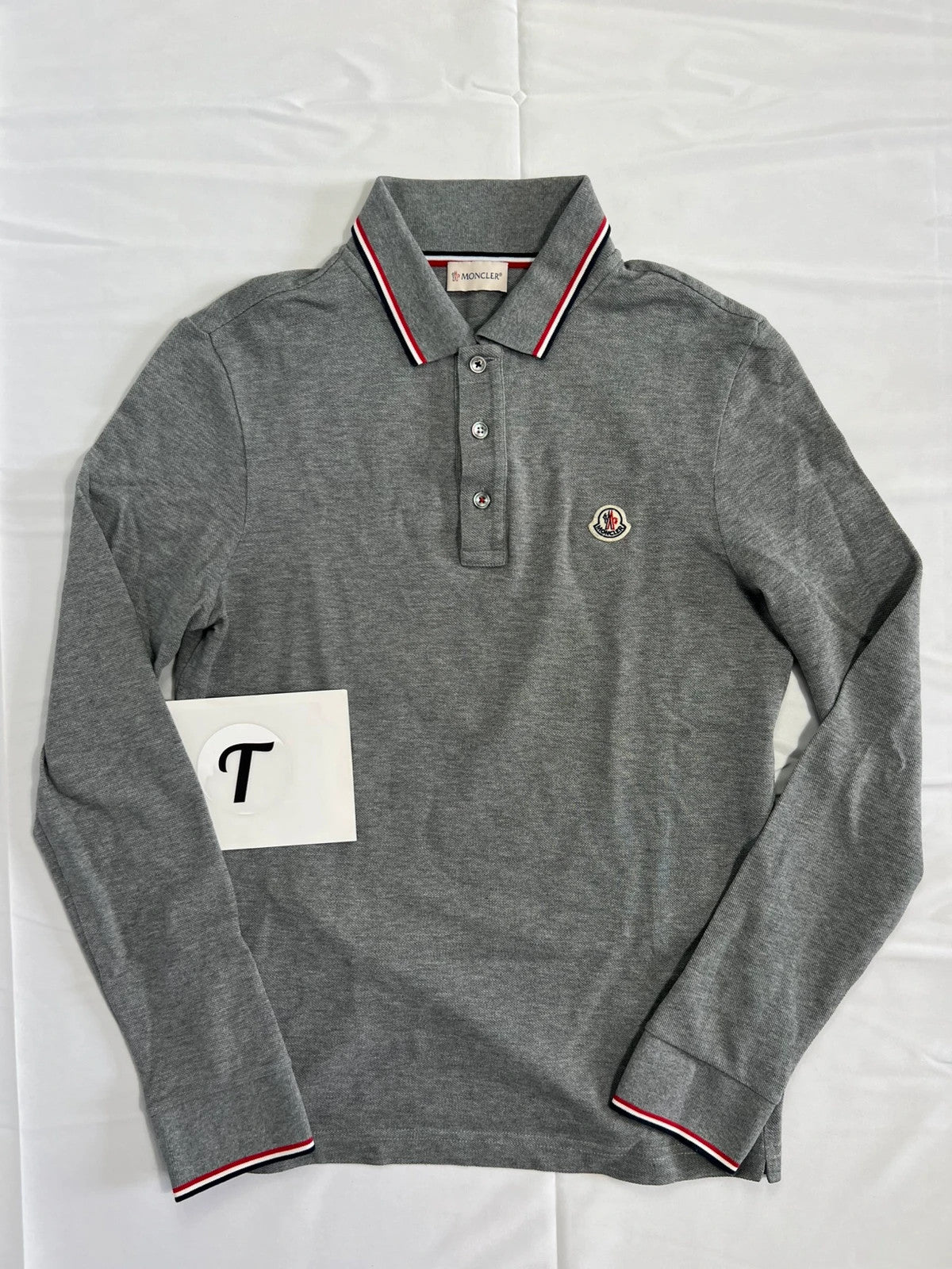 Moncler Maglia Long Sleeve Polo Shirt Grey