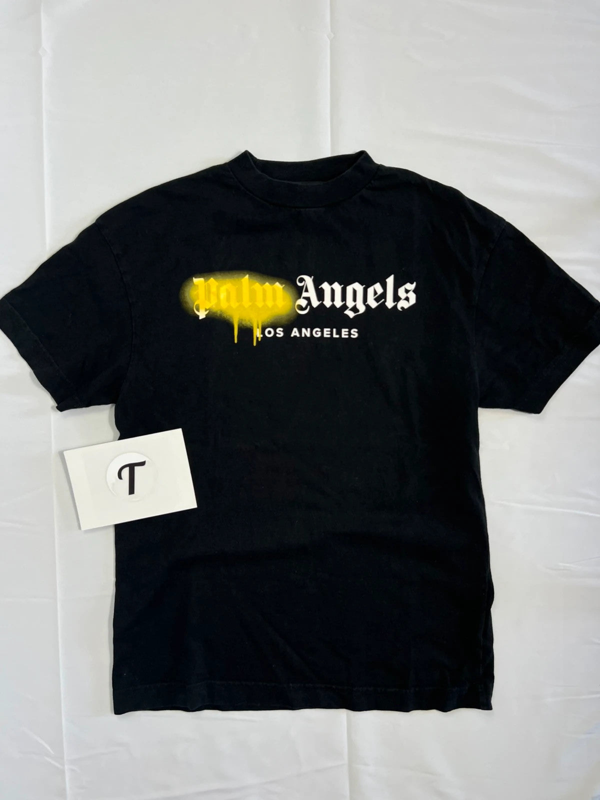Palm Angels LA Los Angeles Spray Tshirt Yellow/Black
