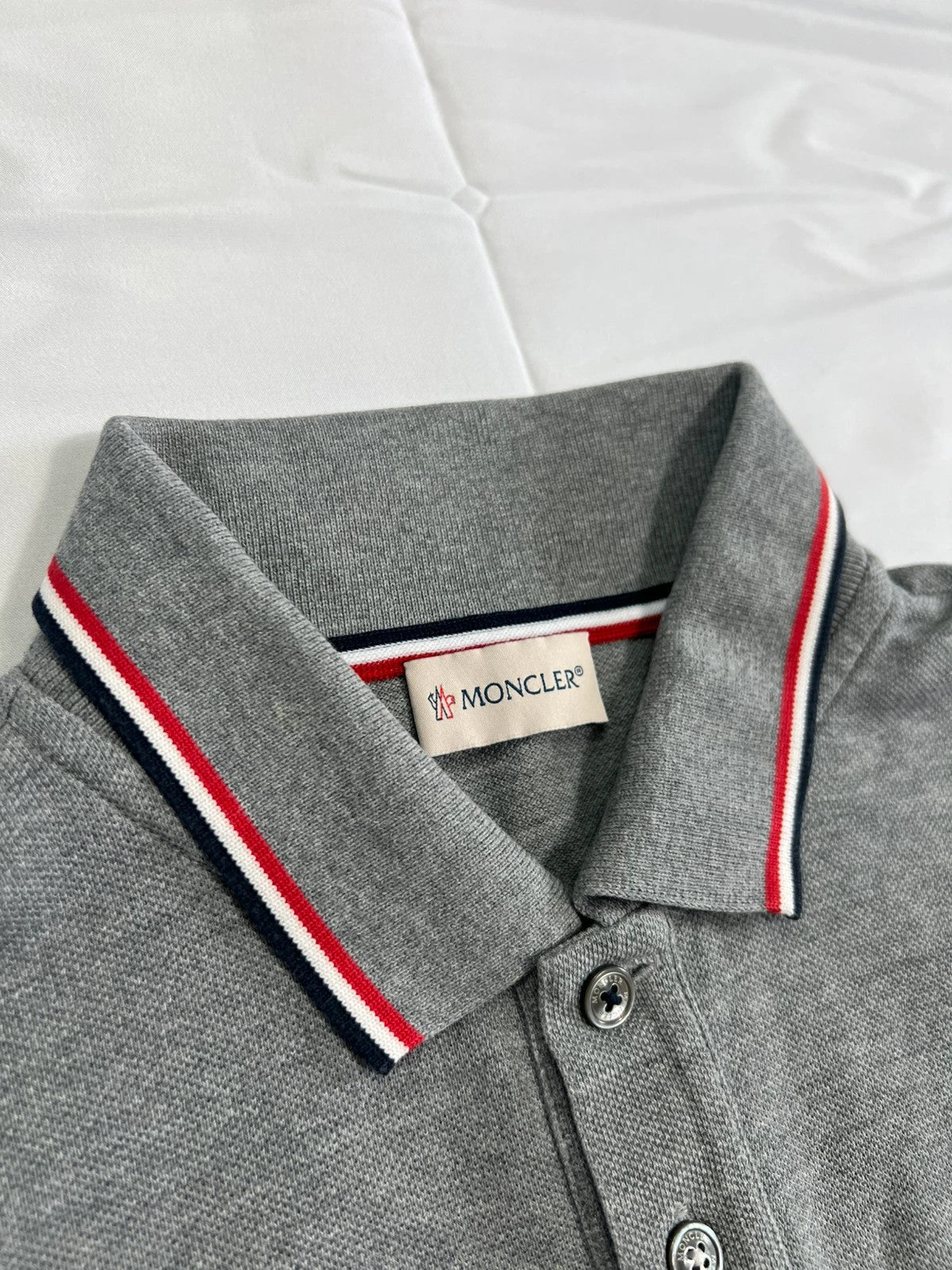 Moncler Maglia Long Sleeve Polo Shirt Grey