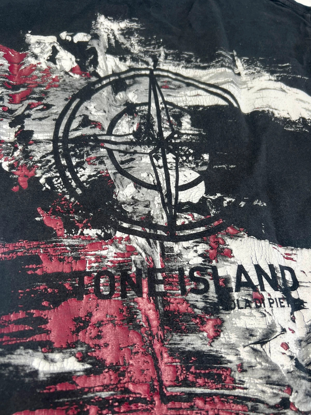 Stone Island Isola Di Pietra Paint Splatter Tshirt Black