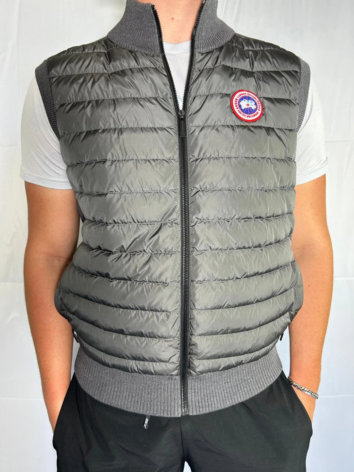 Canada Goose Light Weight Hybridge Knit Gilet Bodywarmer Grey