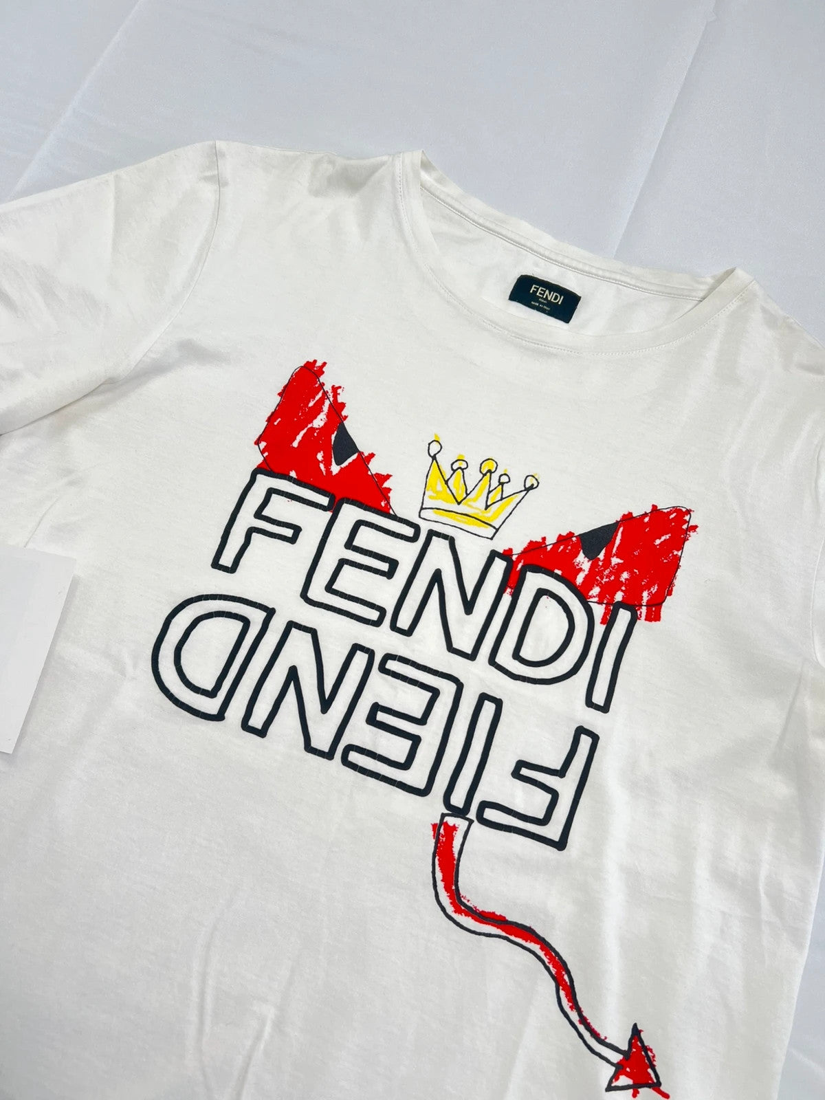 Fendi Crown Monster Bug Eye T-shirt White