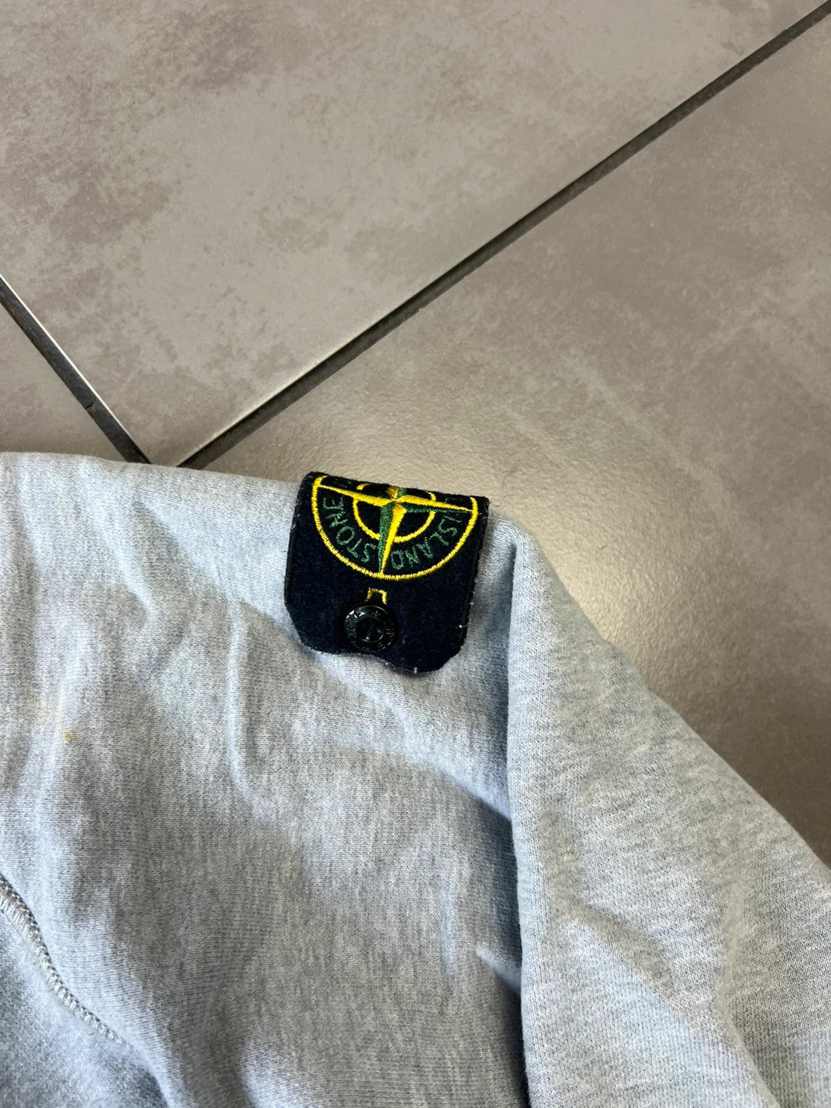 Stone Island Zip Up Grey Hoodie