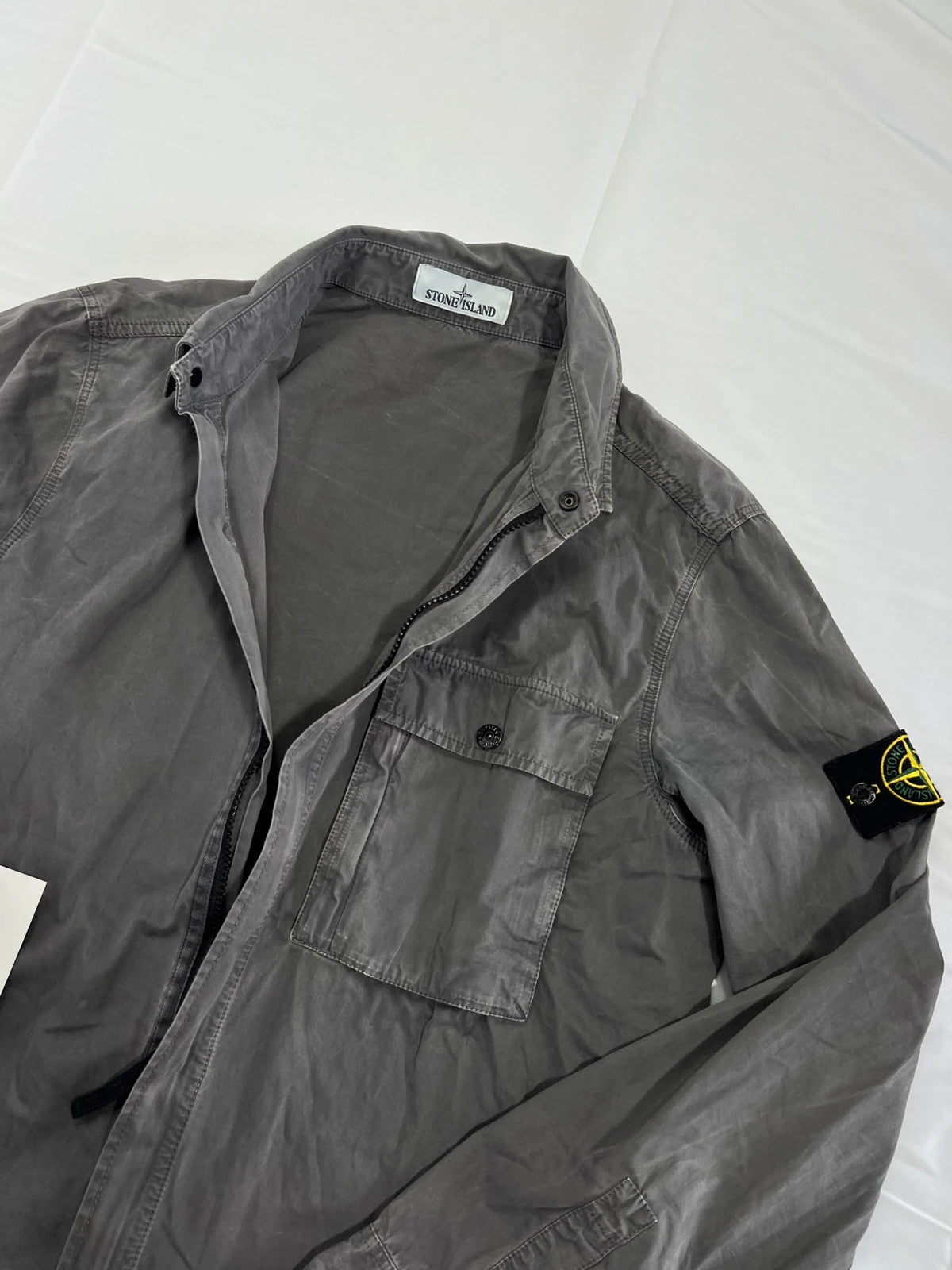 Stone Island Light Grey Dyed Overshirt Jacket