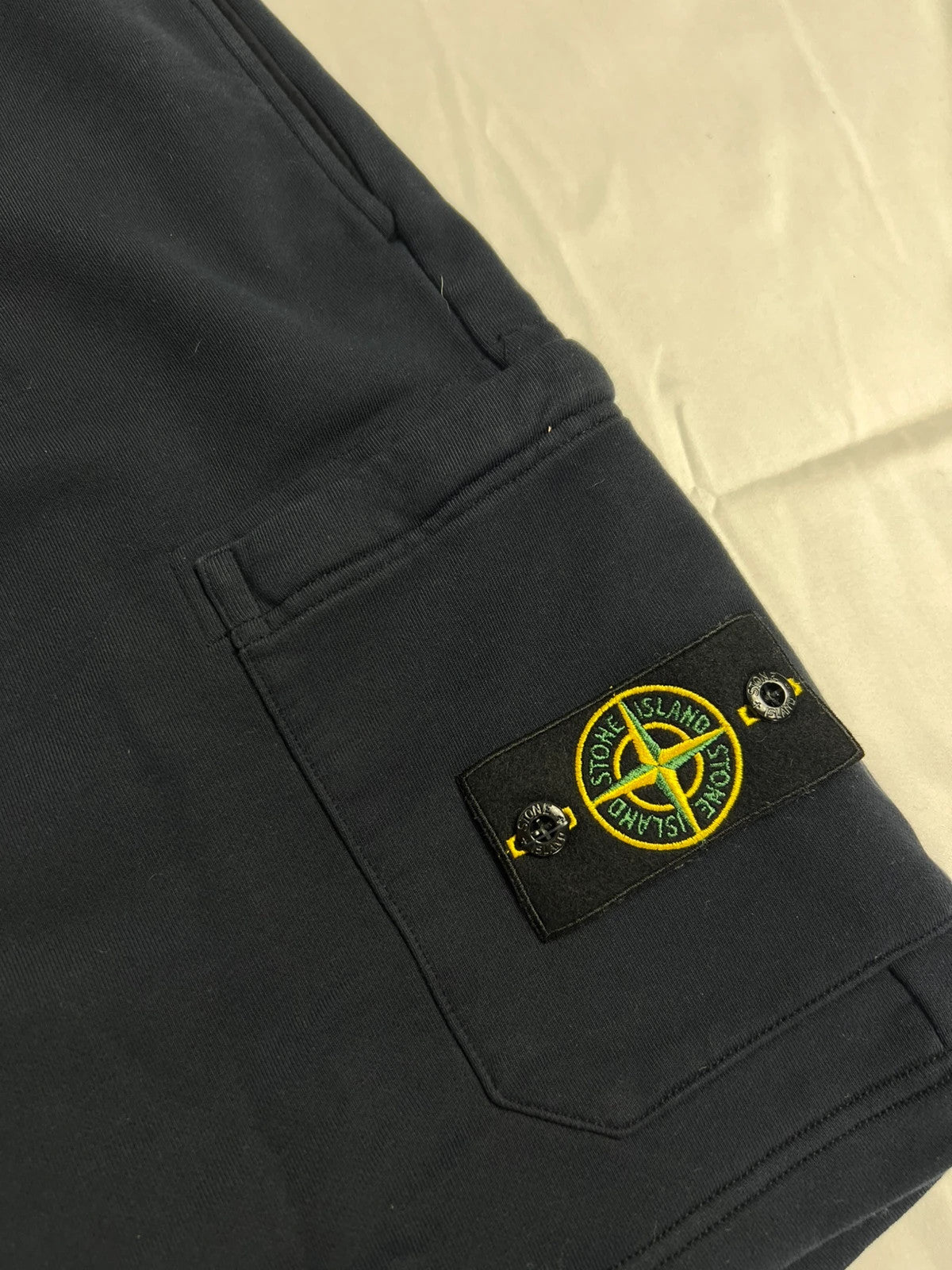 Stone Island Fleece Cargo Shorts Navy Large