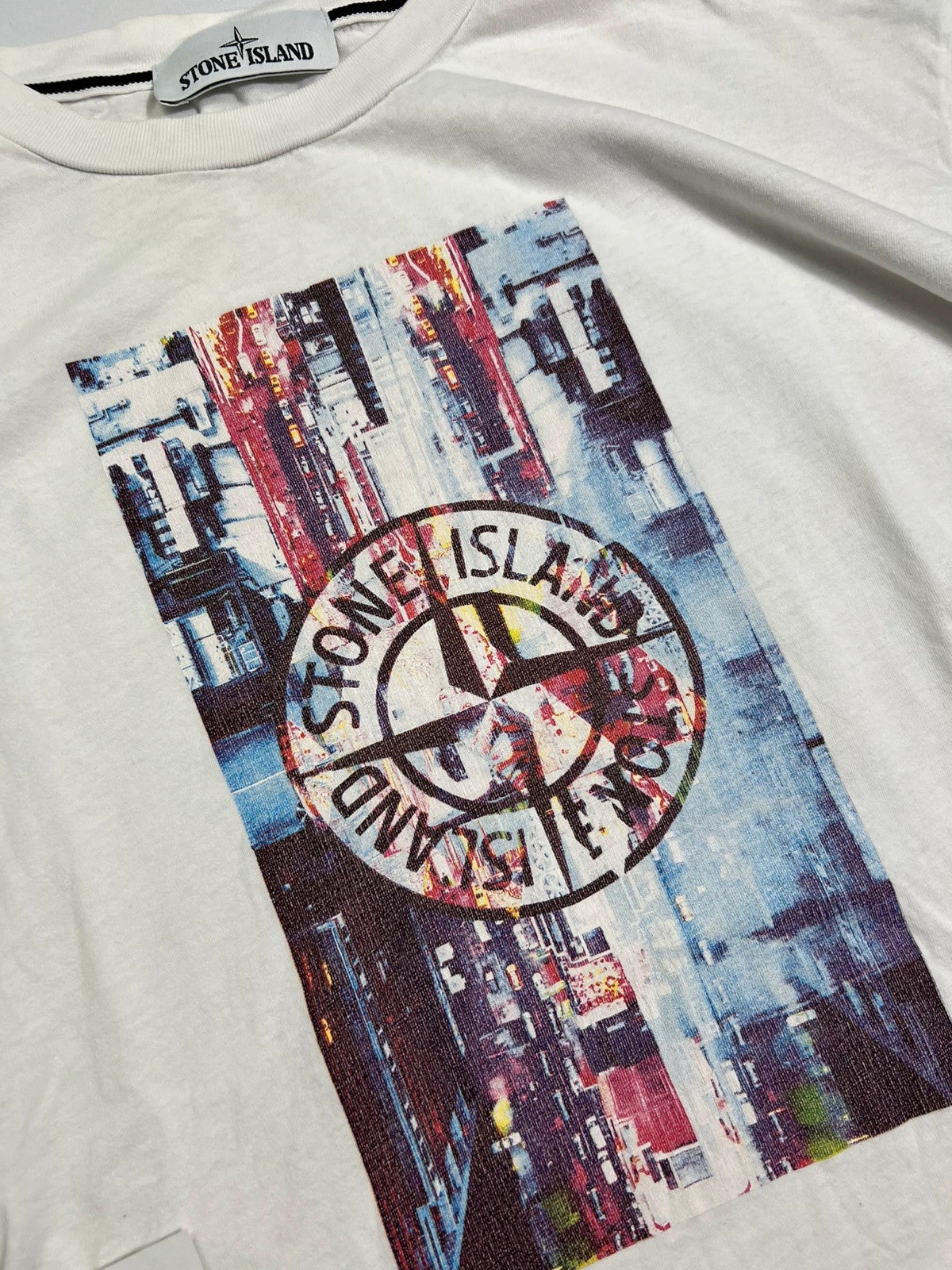 Stone Island Glitch City Tshirt White