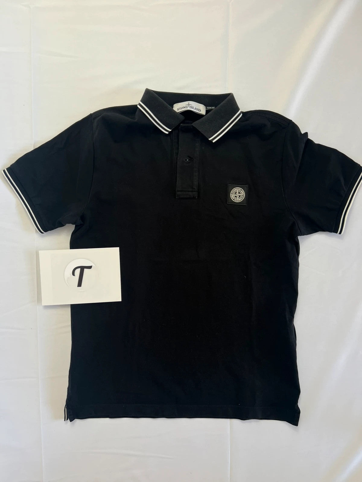 Stone Island Compass Logo Polo Shirt Black